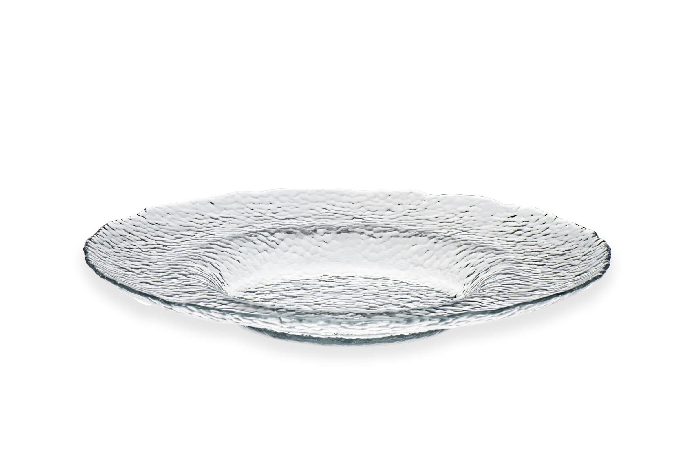 Hammered Clear Glass Plate 11"