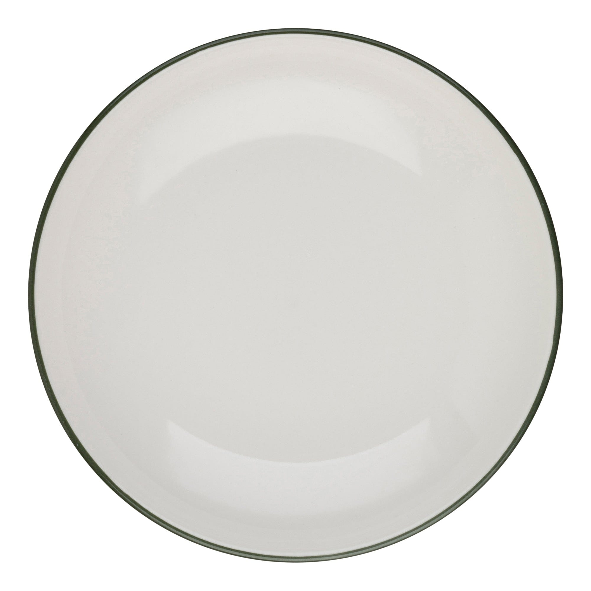 Modest Green Porcelain Deep Plate 8.7"