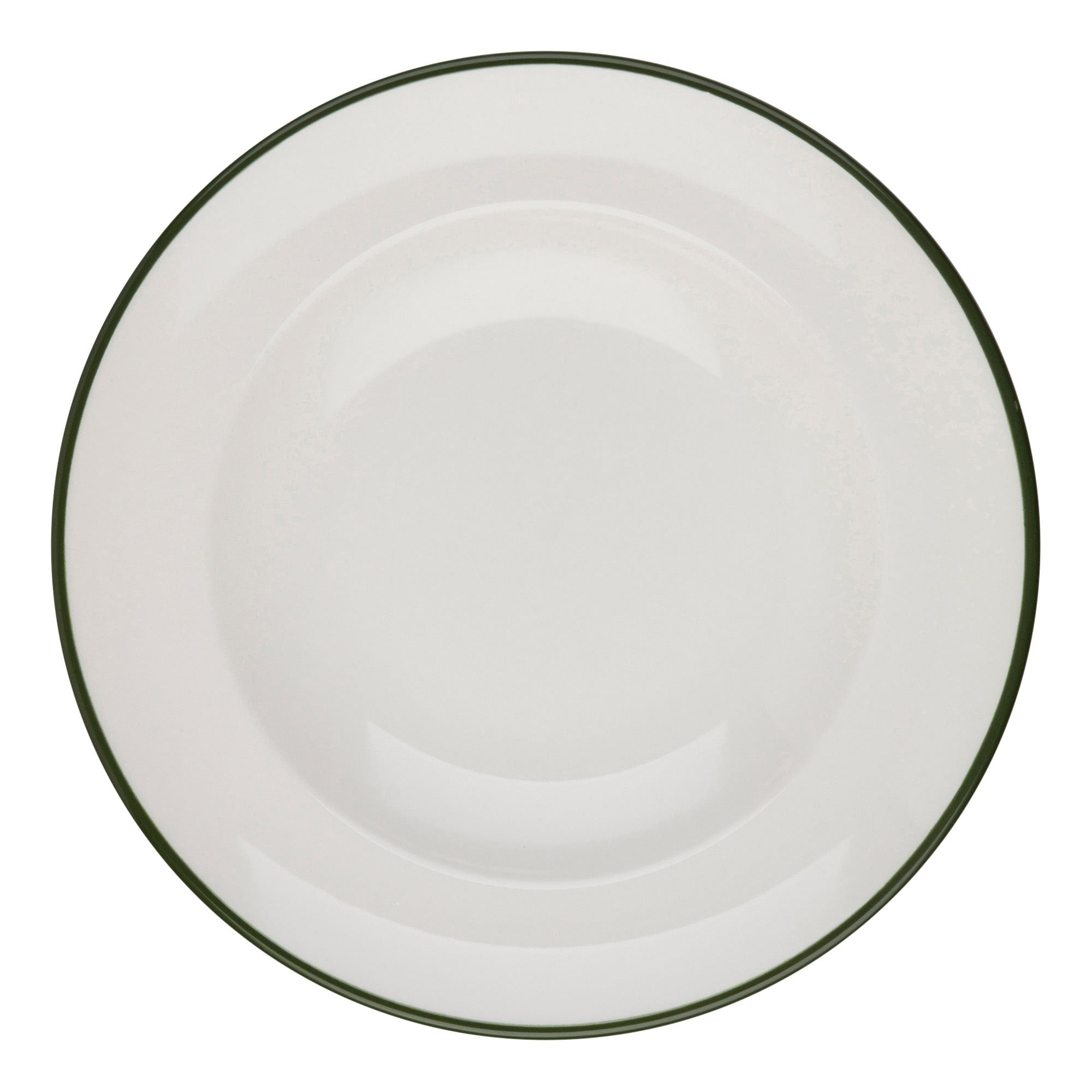 Modest Green Porcelain Deep Plate 9.8"