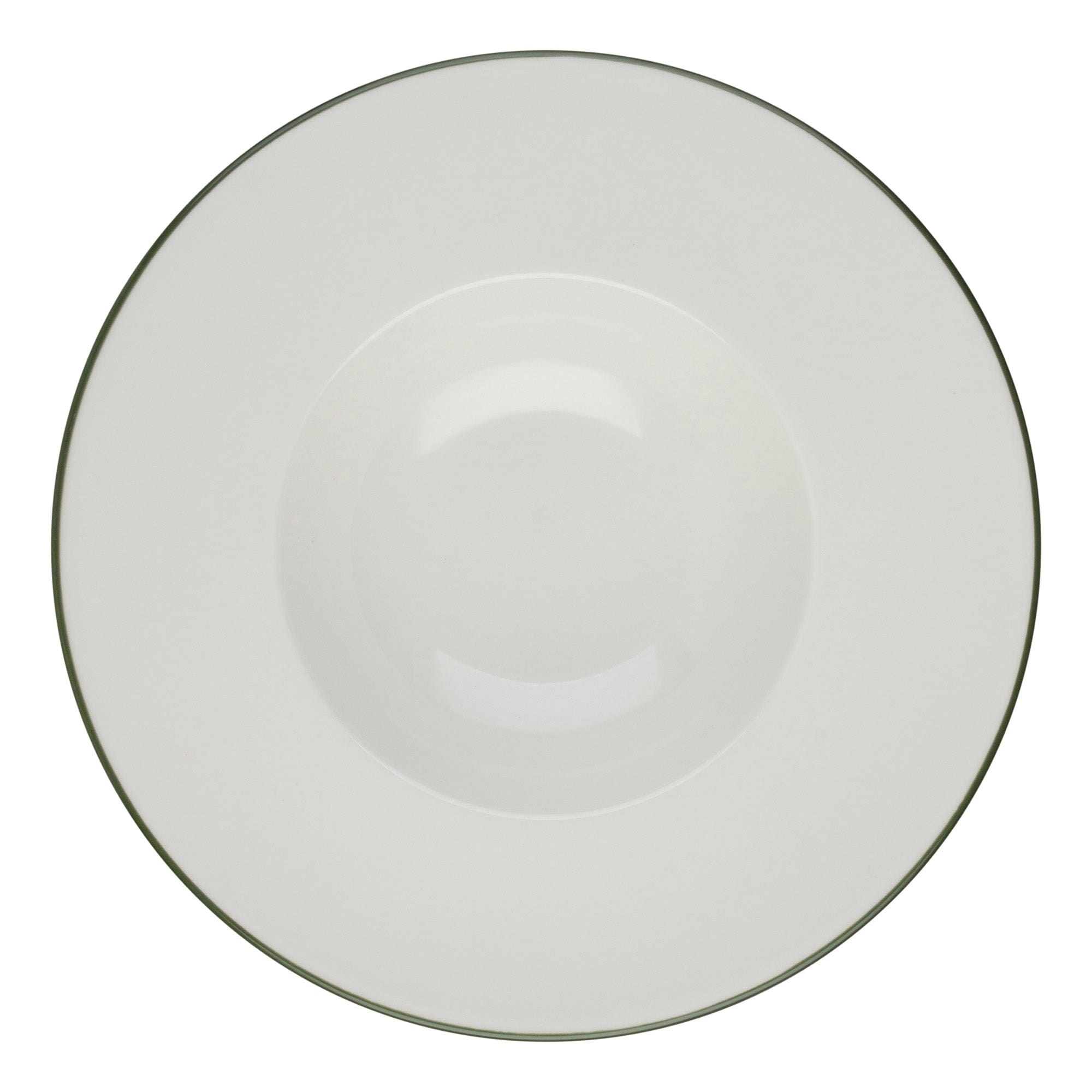 Modest Green Porcelain Deep Plate 11.4"