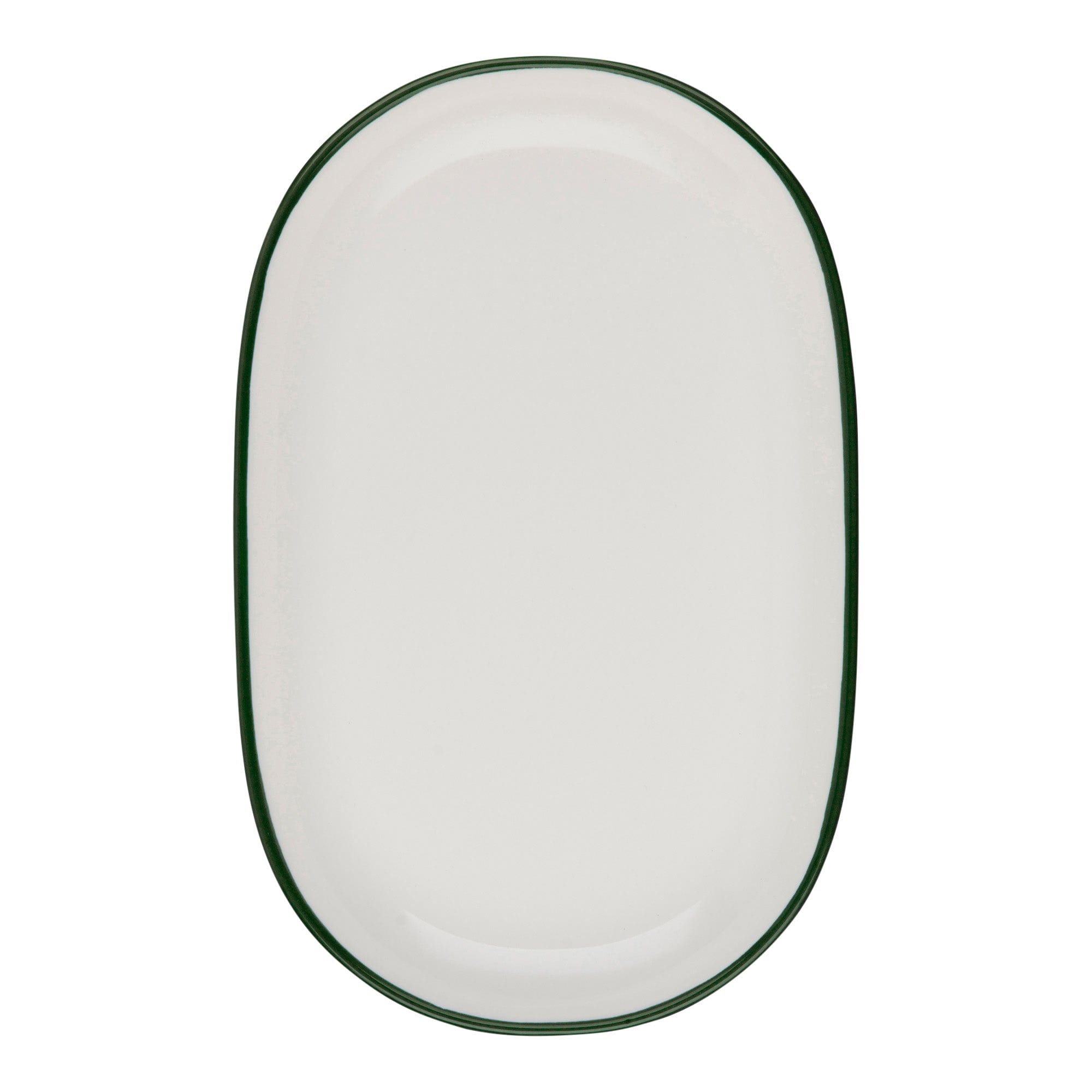 Modest Green Porcelain Oval Platter  11.2"x7.2"