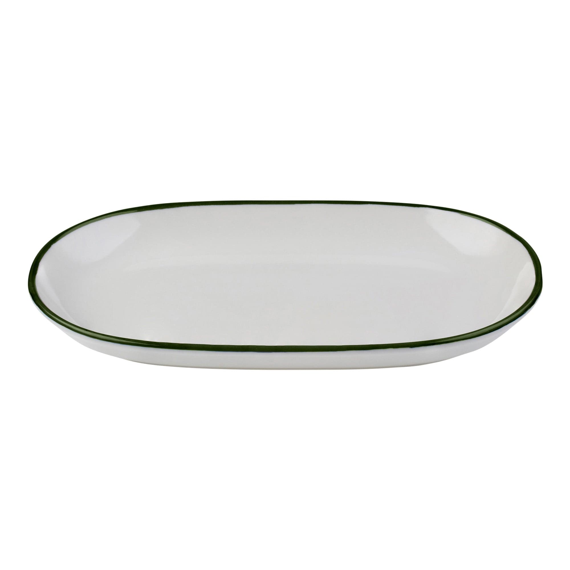 Modest Green Porcelain Oval Platter  11.2"x7.2"