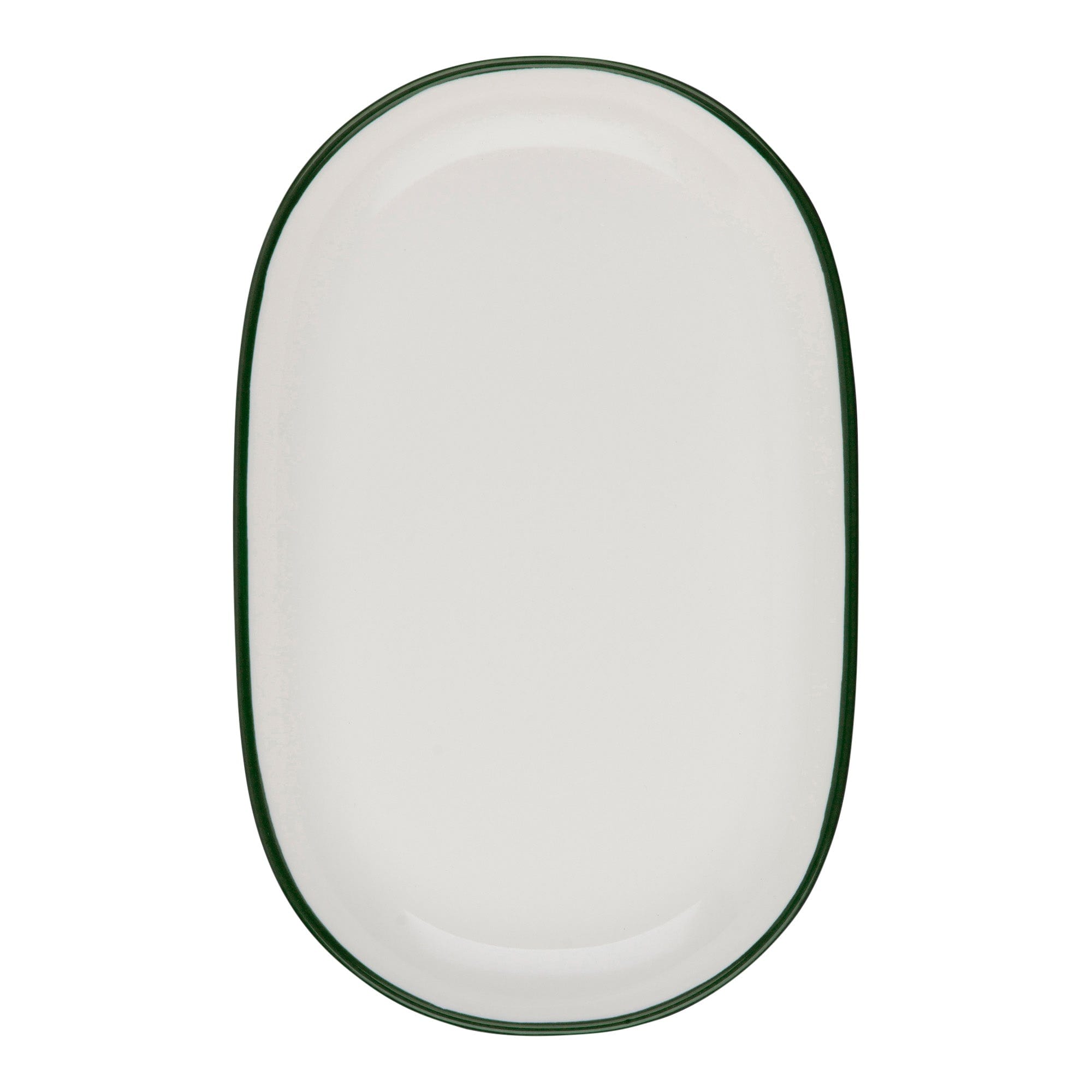 Modest Green Porcelain Oval Platter  13.1"x8.4"