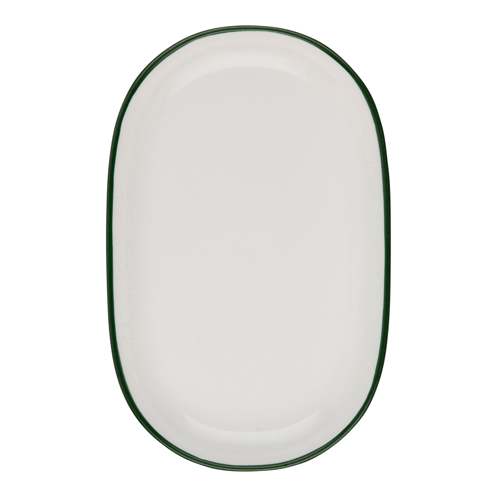 Modest Green Porcelain Oval Platter  14.6"x9.6"