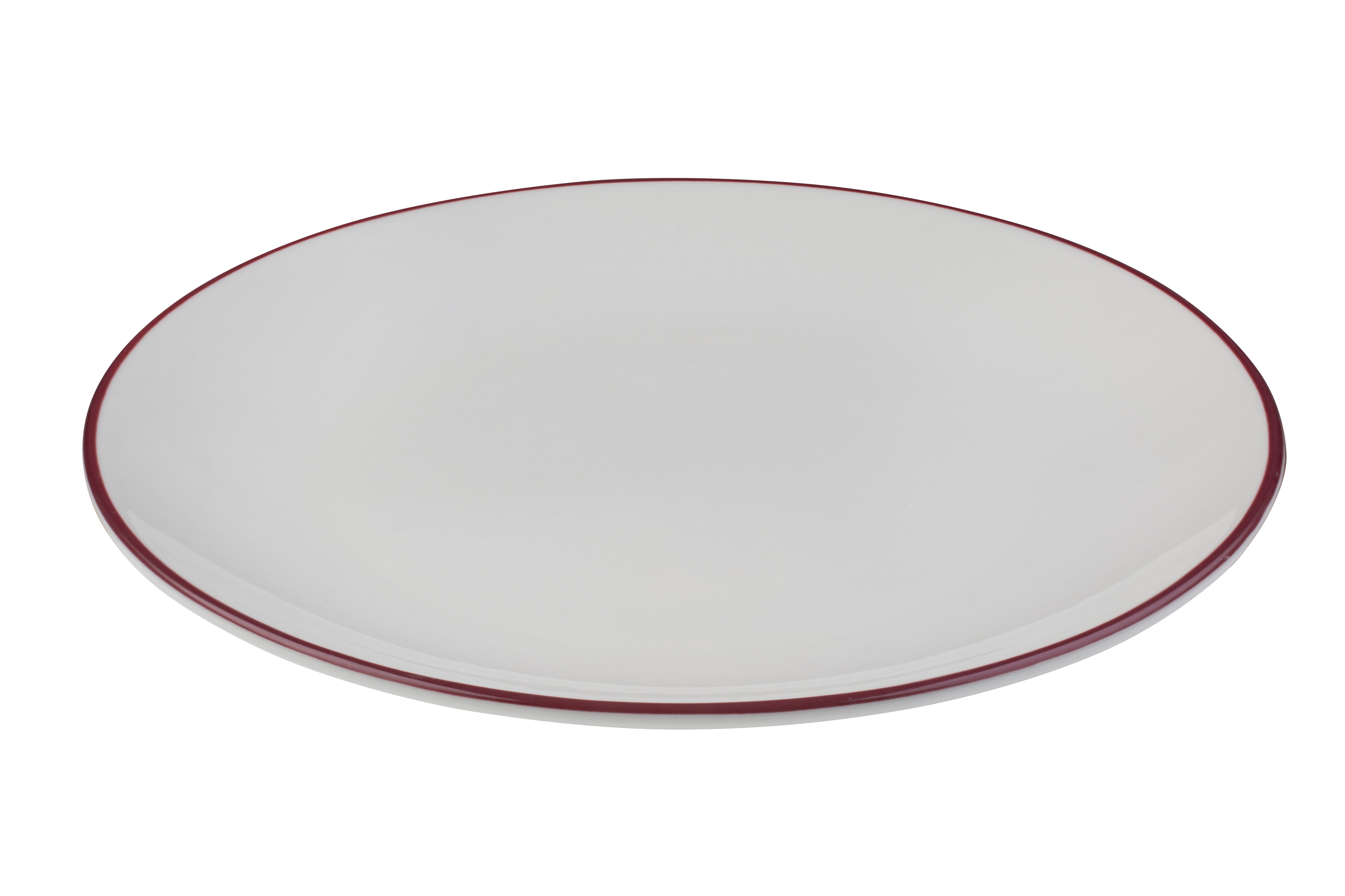 Modest Maroon Porcelain Coupe Plate 10.6"