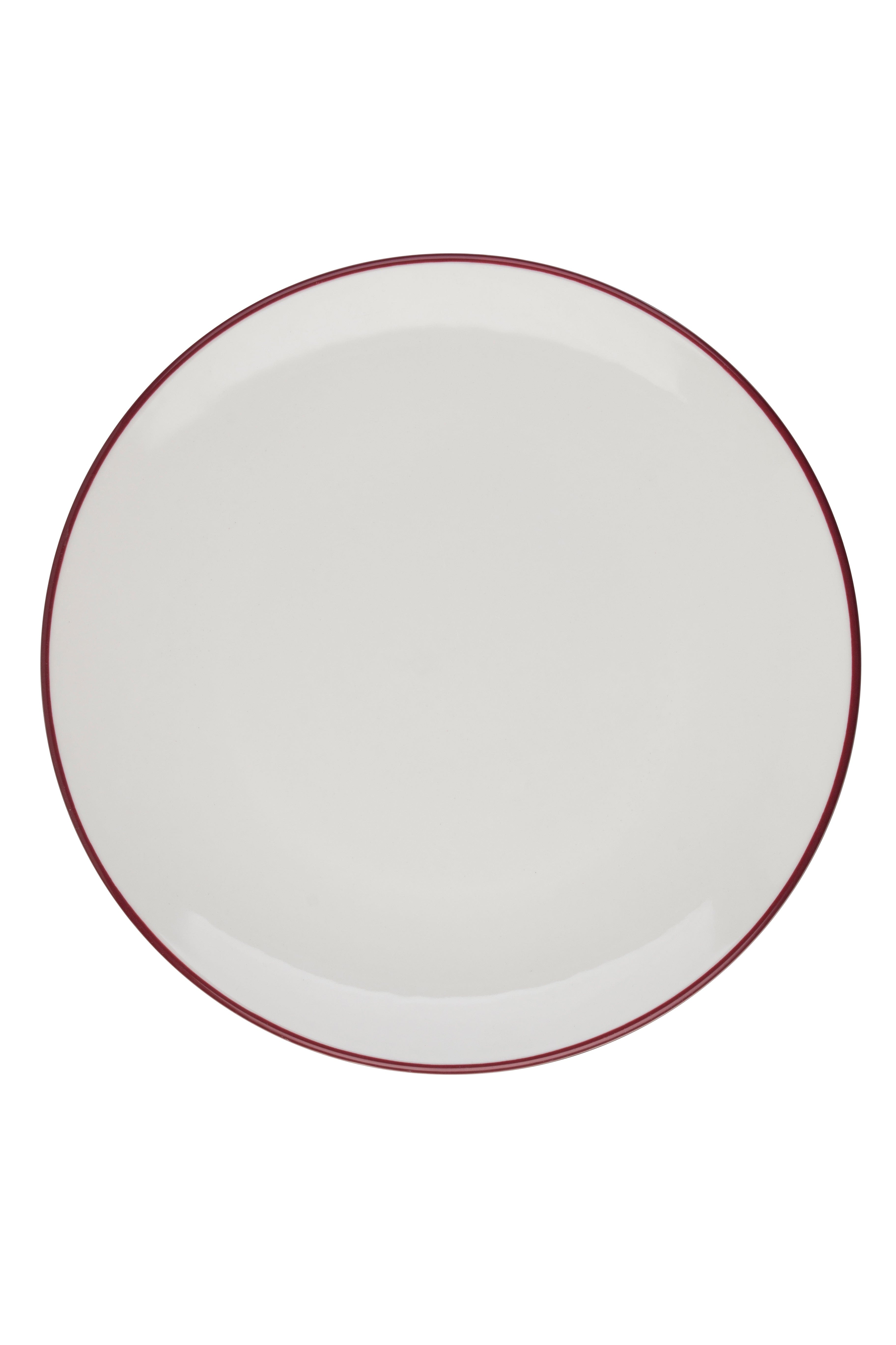 Modest Maroon Porcelain Coupe Plate 10.6"