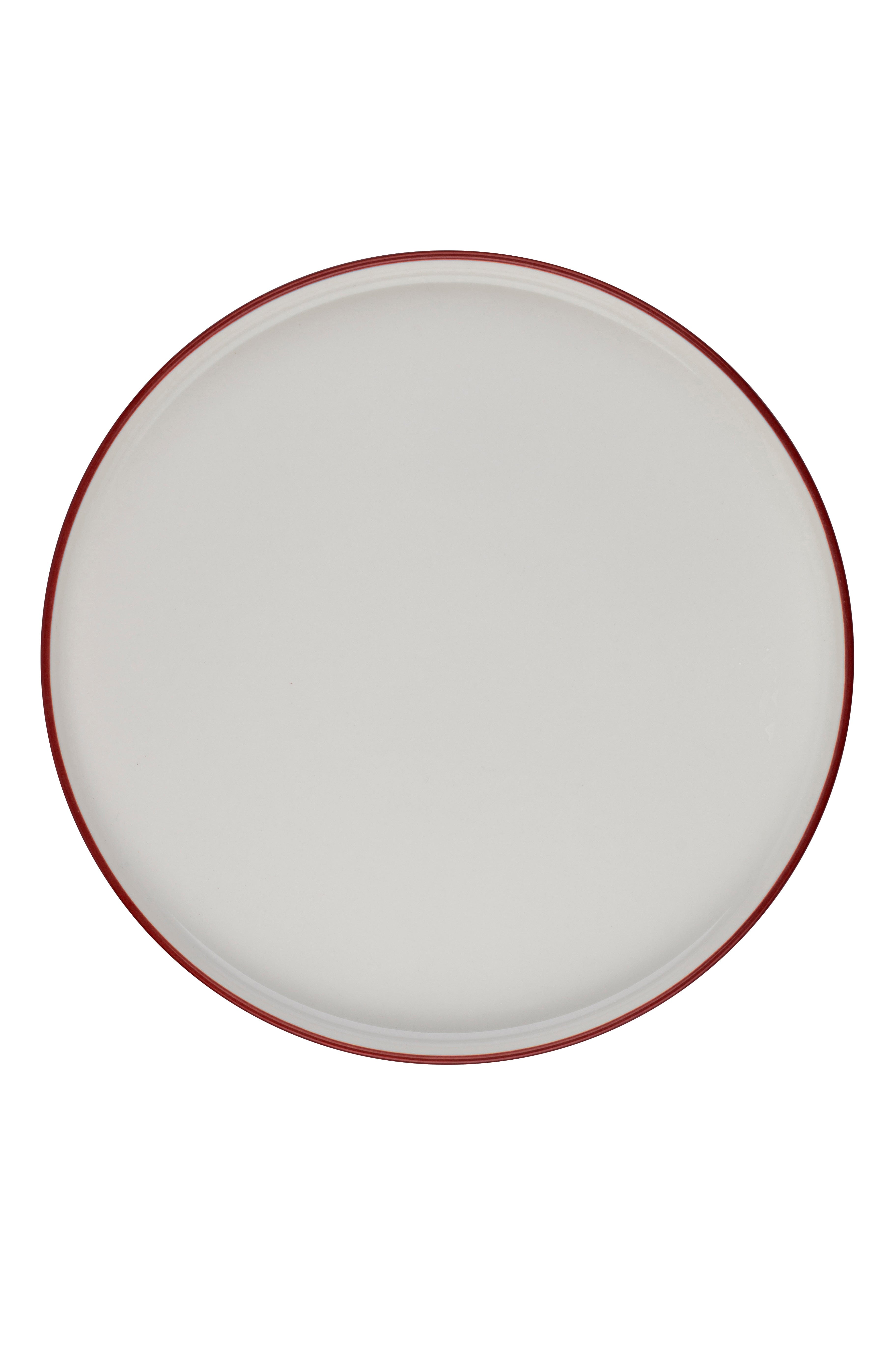 Modest Maroon Porcelain Plate 10.0"