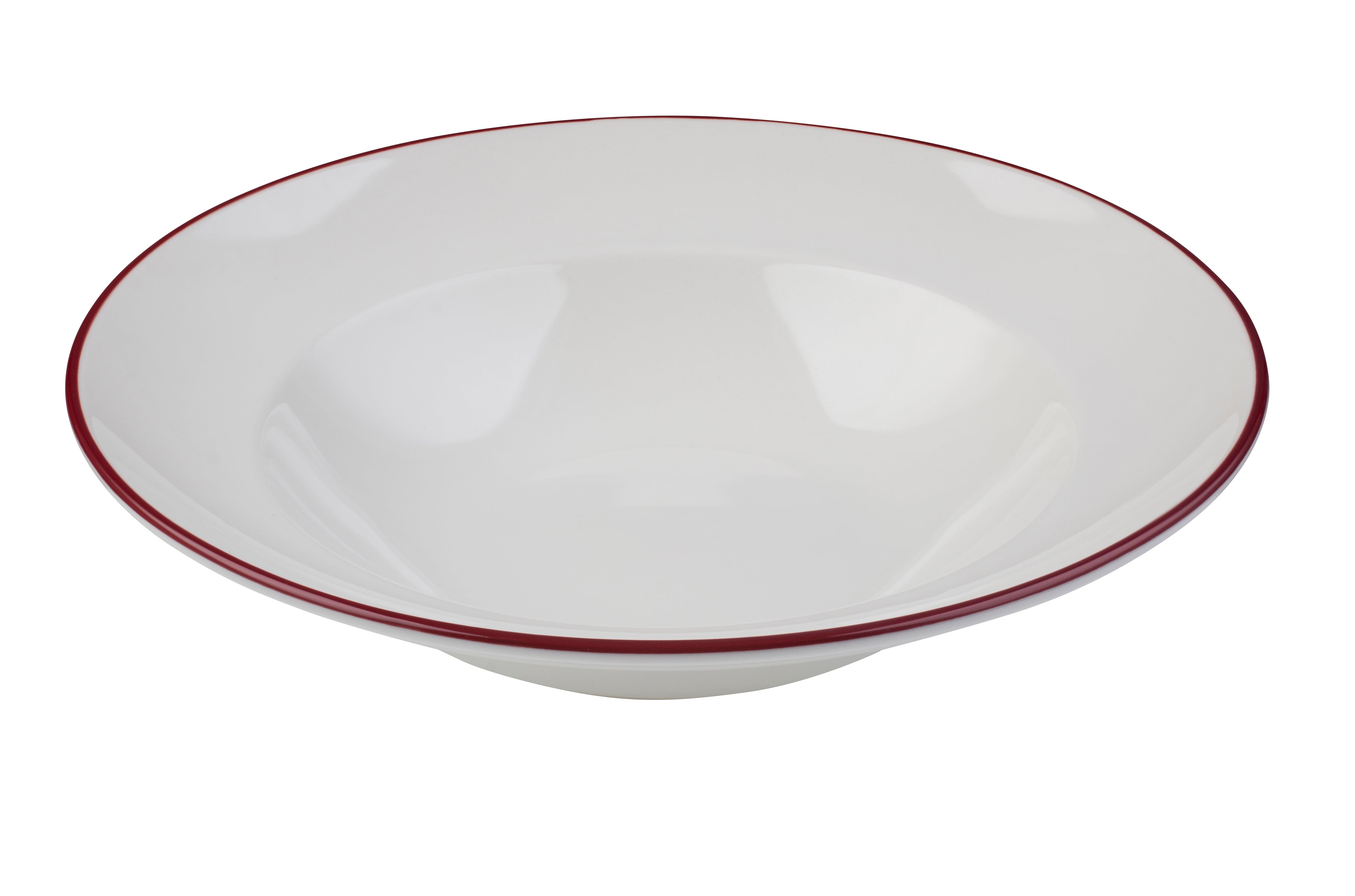 Modest Maroon Porcelain Deep Plate 11.0"