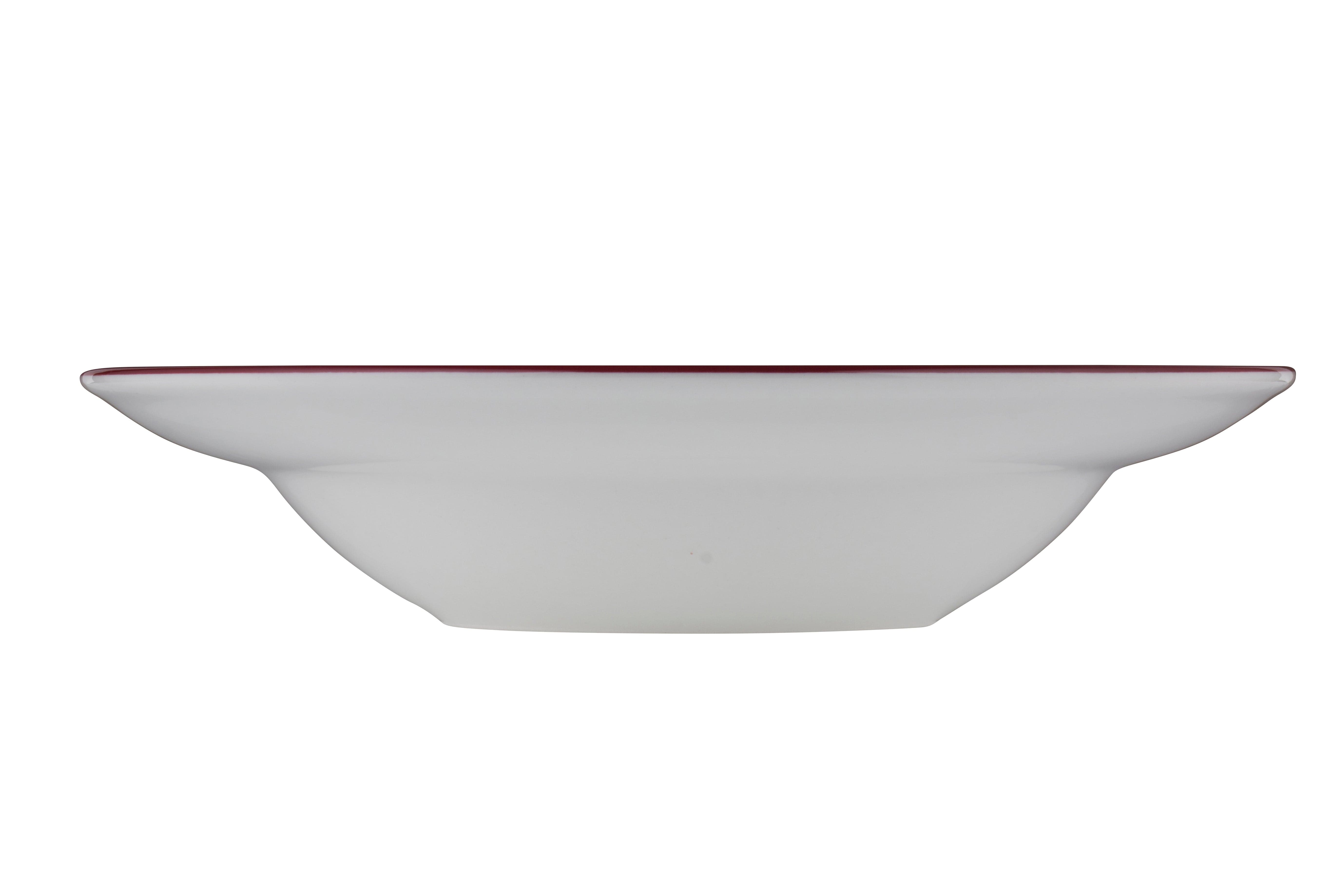 Modest Maroon Porcelain Deep Plate 11.0"