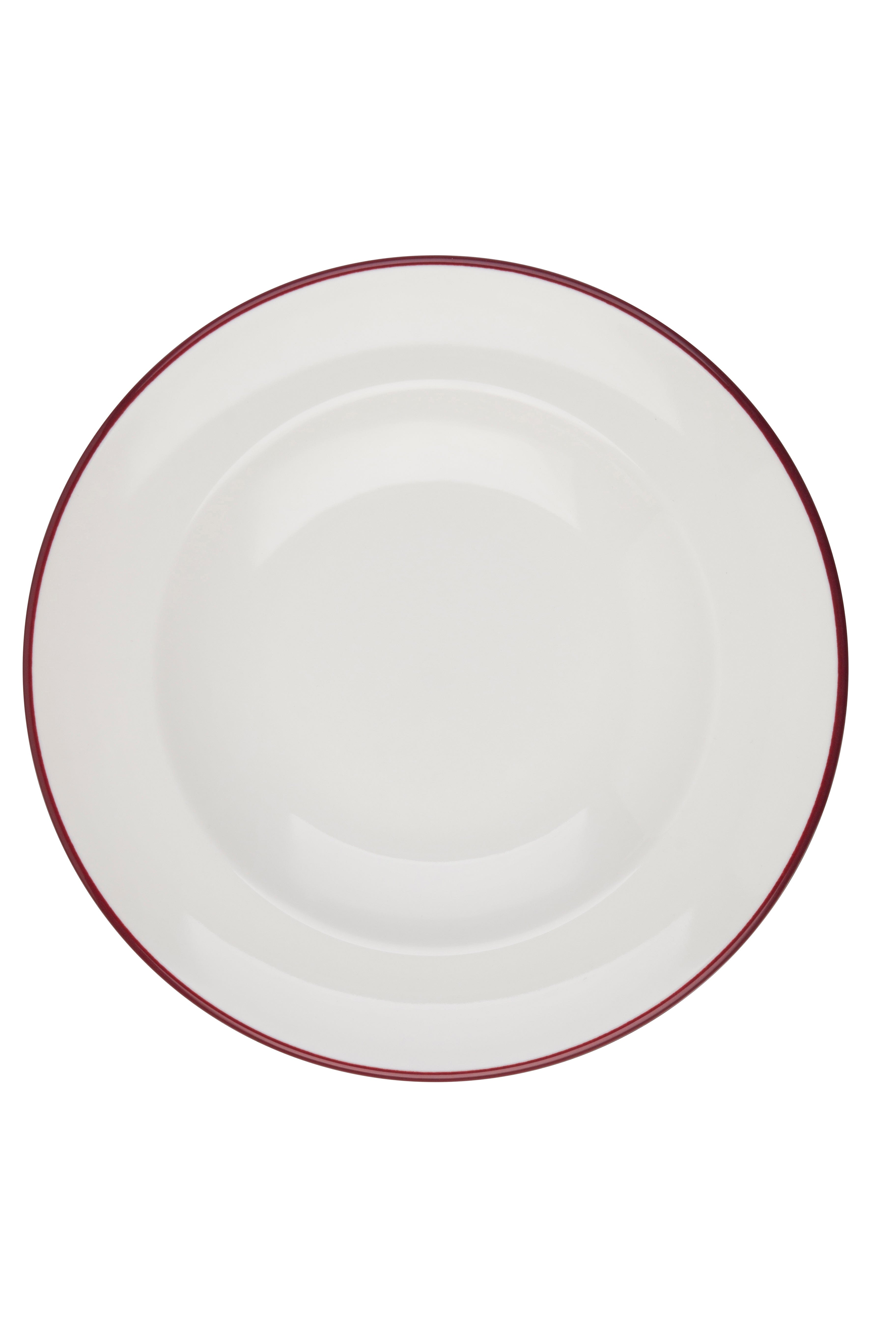 Modest Maroon Porcelain Deep Plate 11.0"