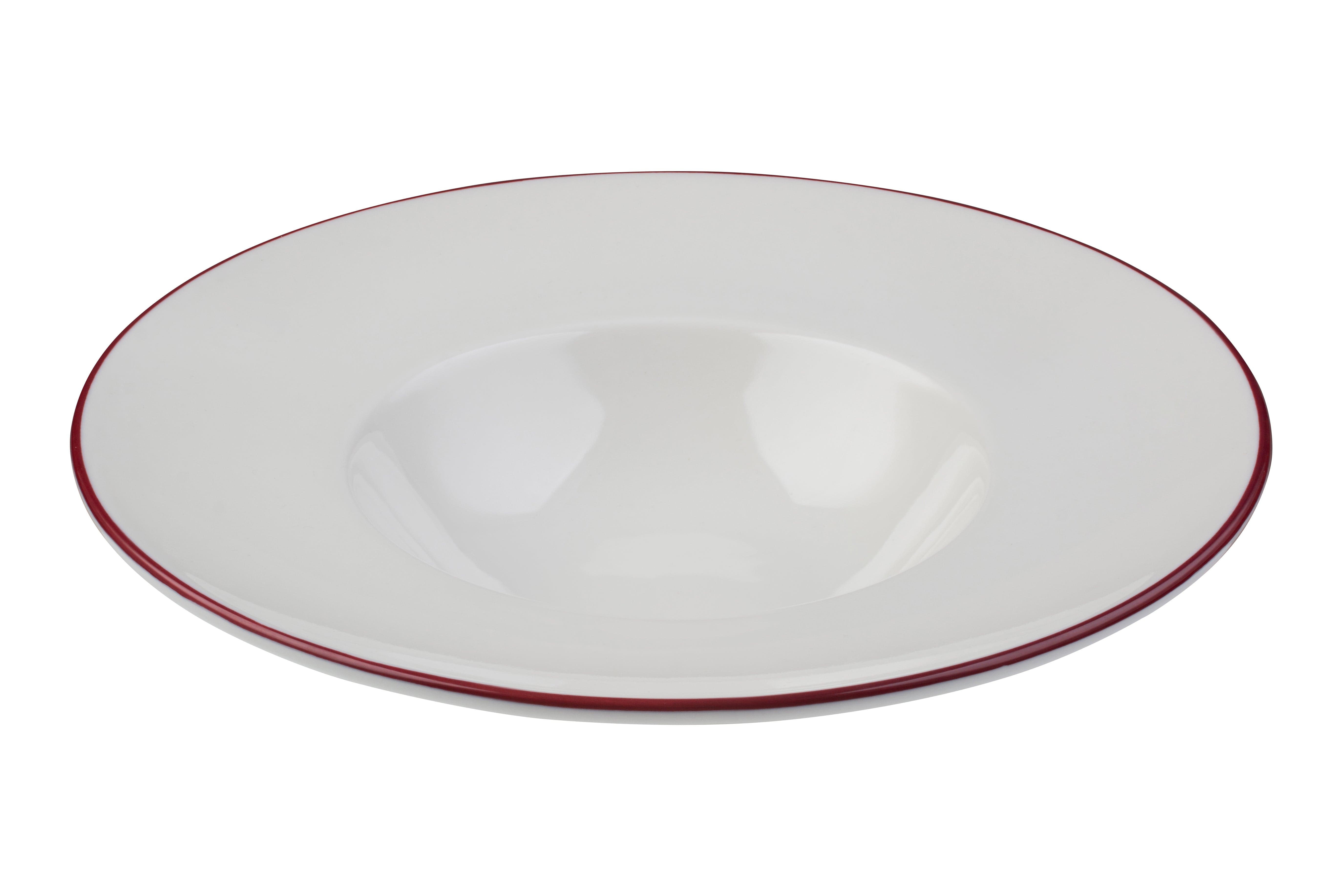 Modest Maroon Porcelain Deep Plate 11.4"