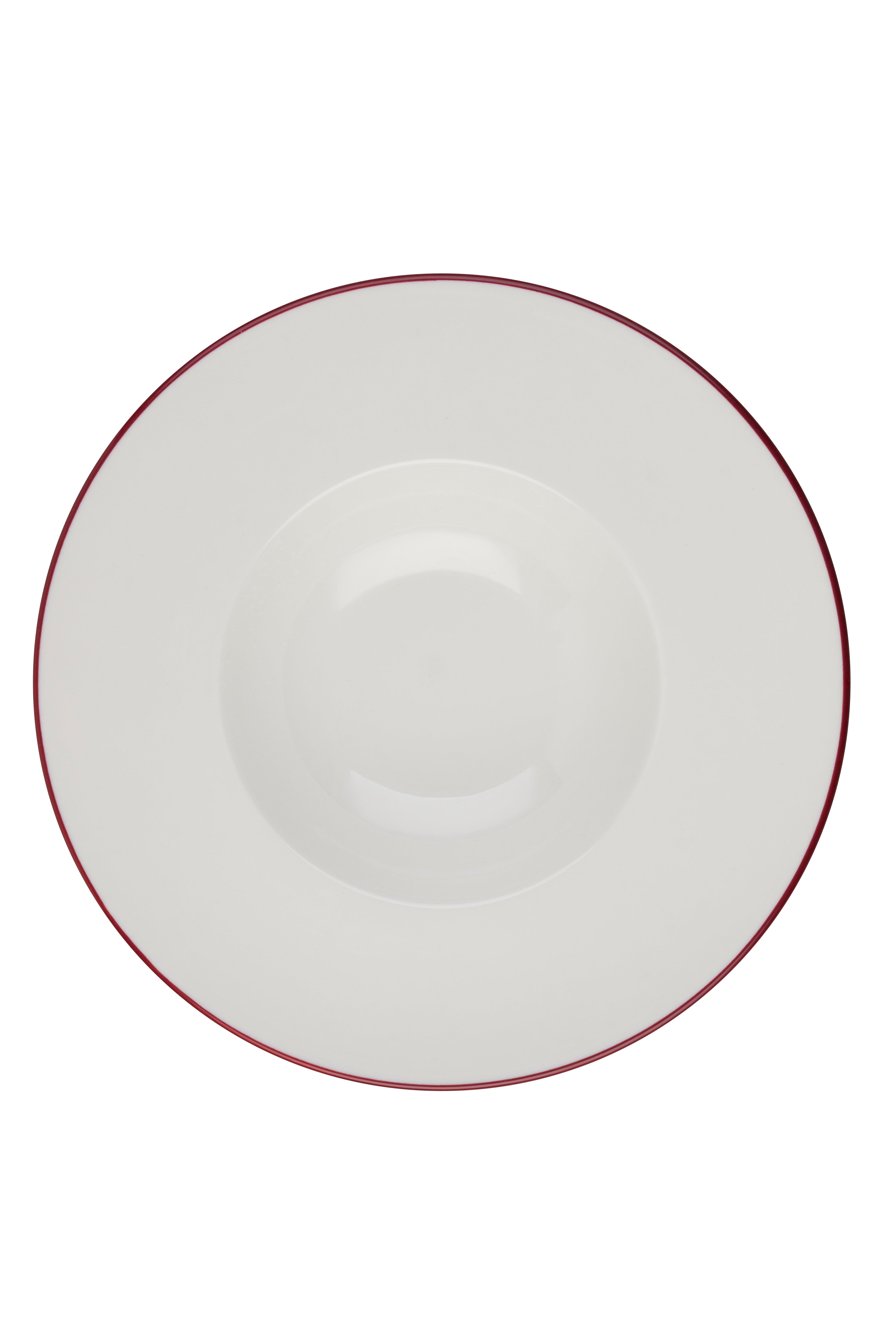 Modest Maroon Porcelain Deep Plate 11.4"