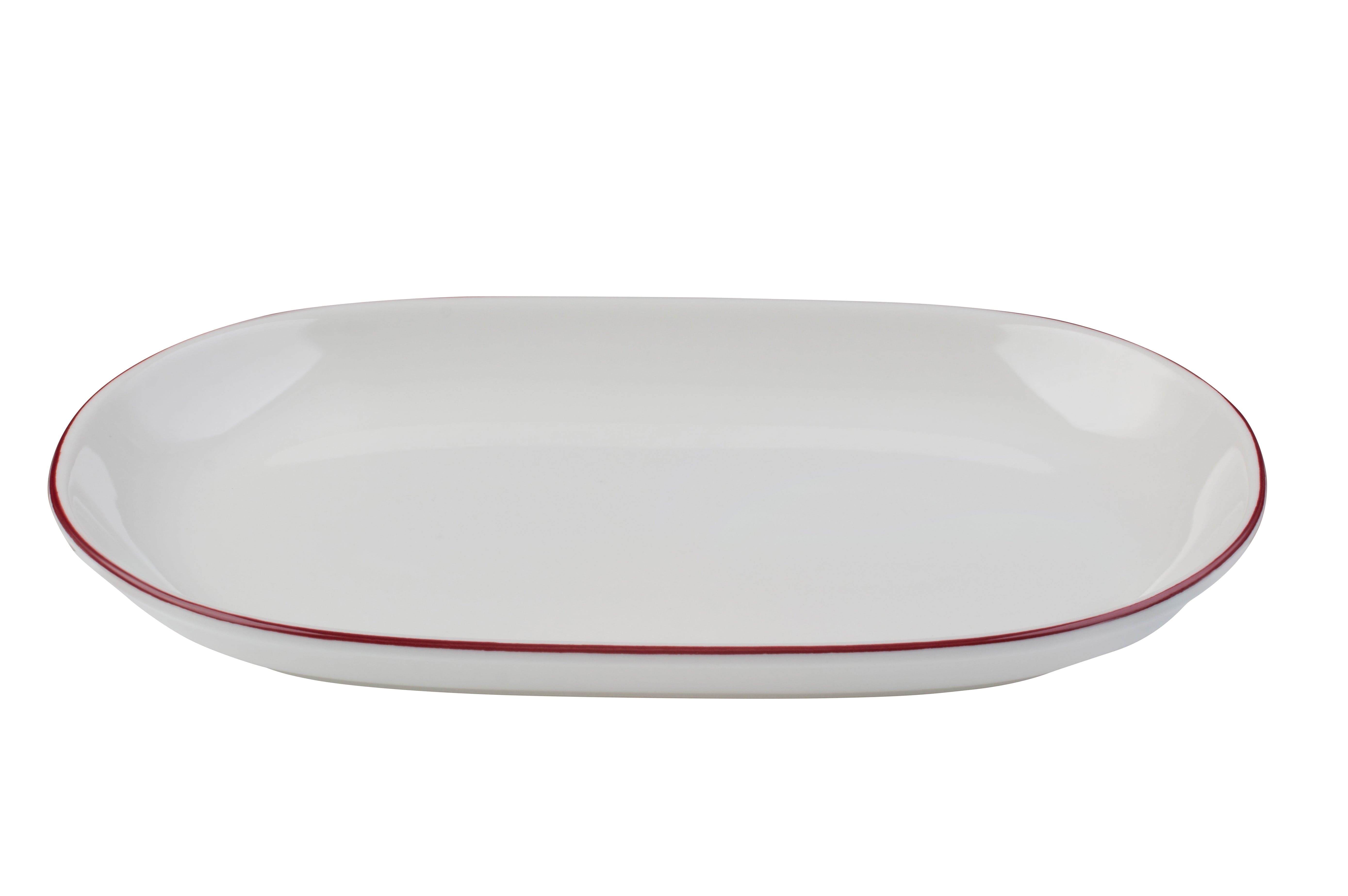 Modest Maroon Porcelain Oval Platter  11.2"x7.2"