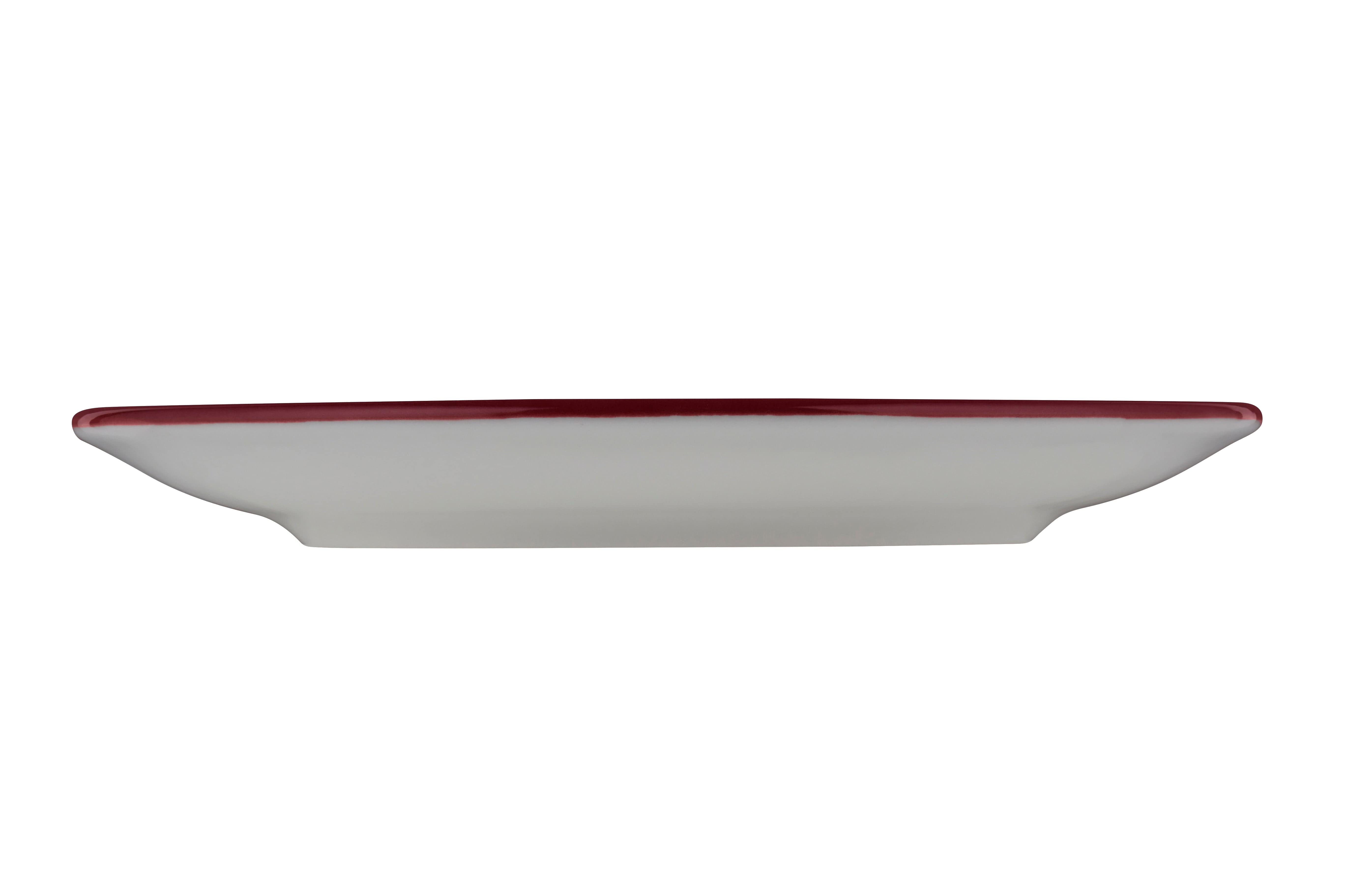 Modest Maroon Porcelain Saucer 6.3"