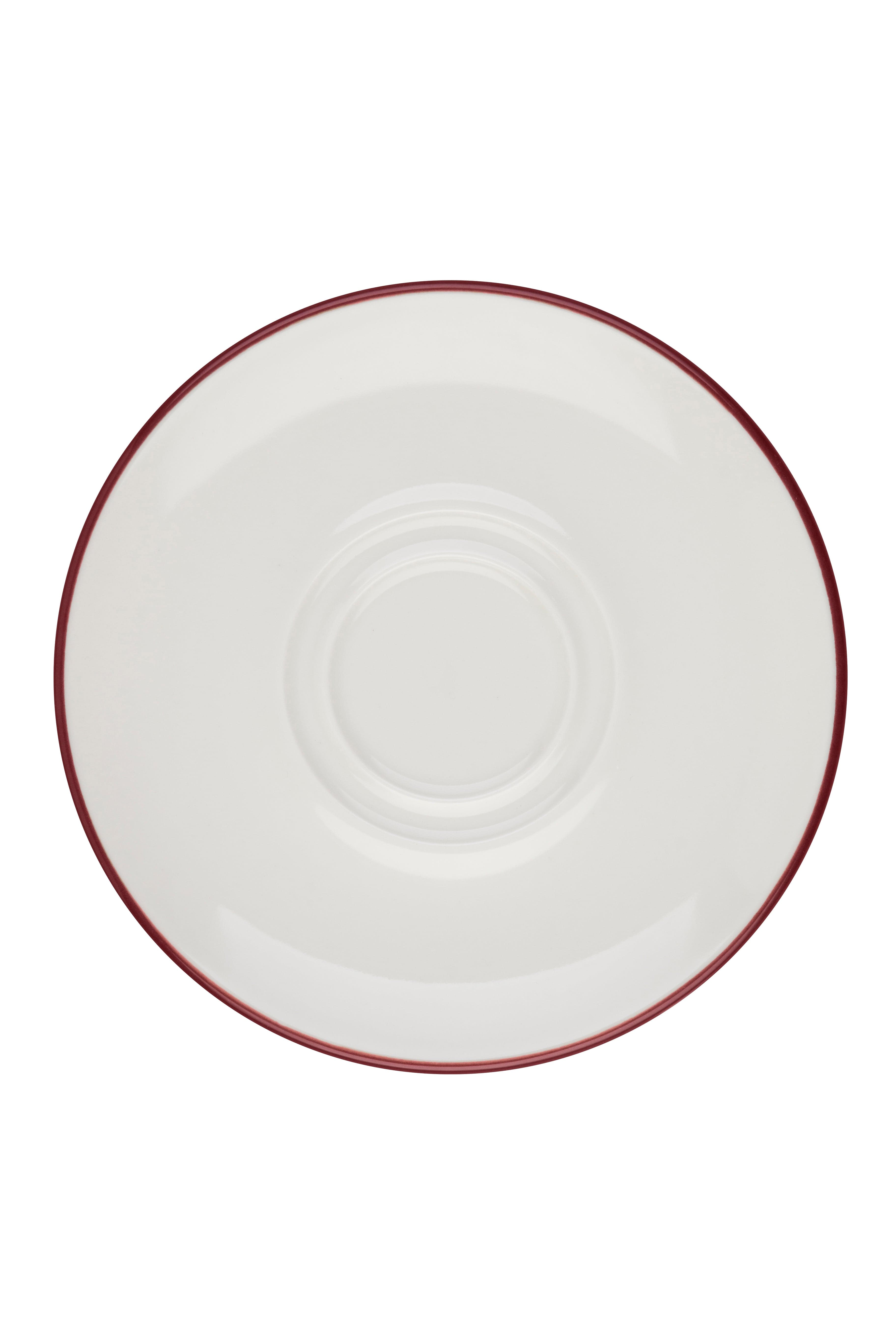 Modest Maroon Porcelain Saucer 6.3"