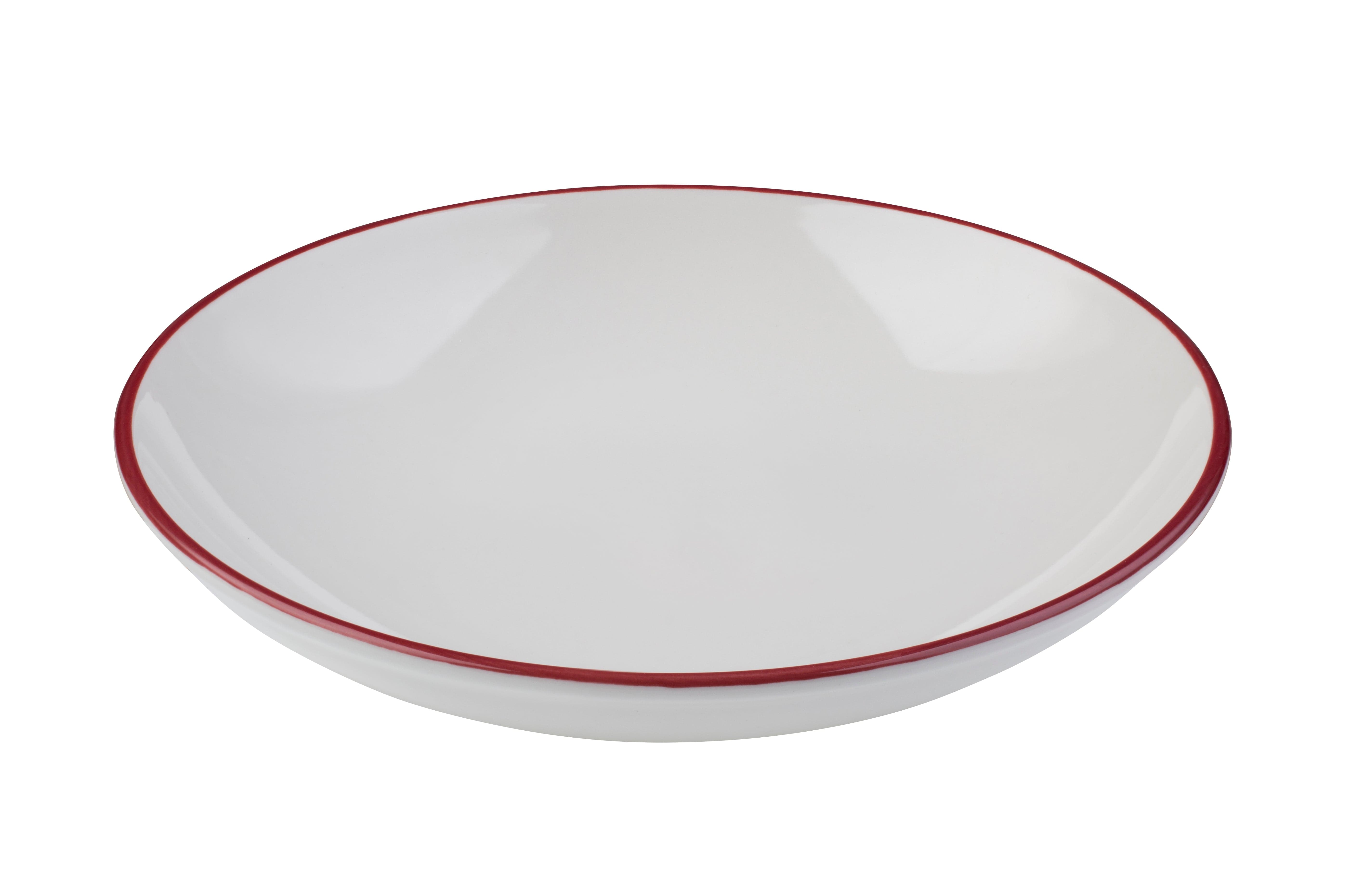 Modest Maroon Porcelain Deep Plate 8.7"