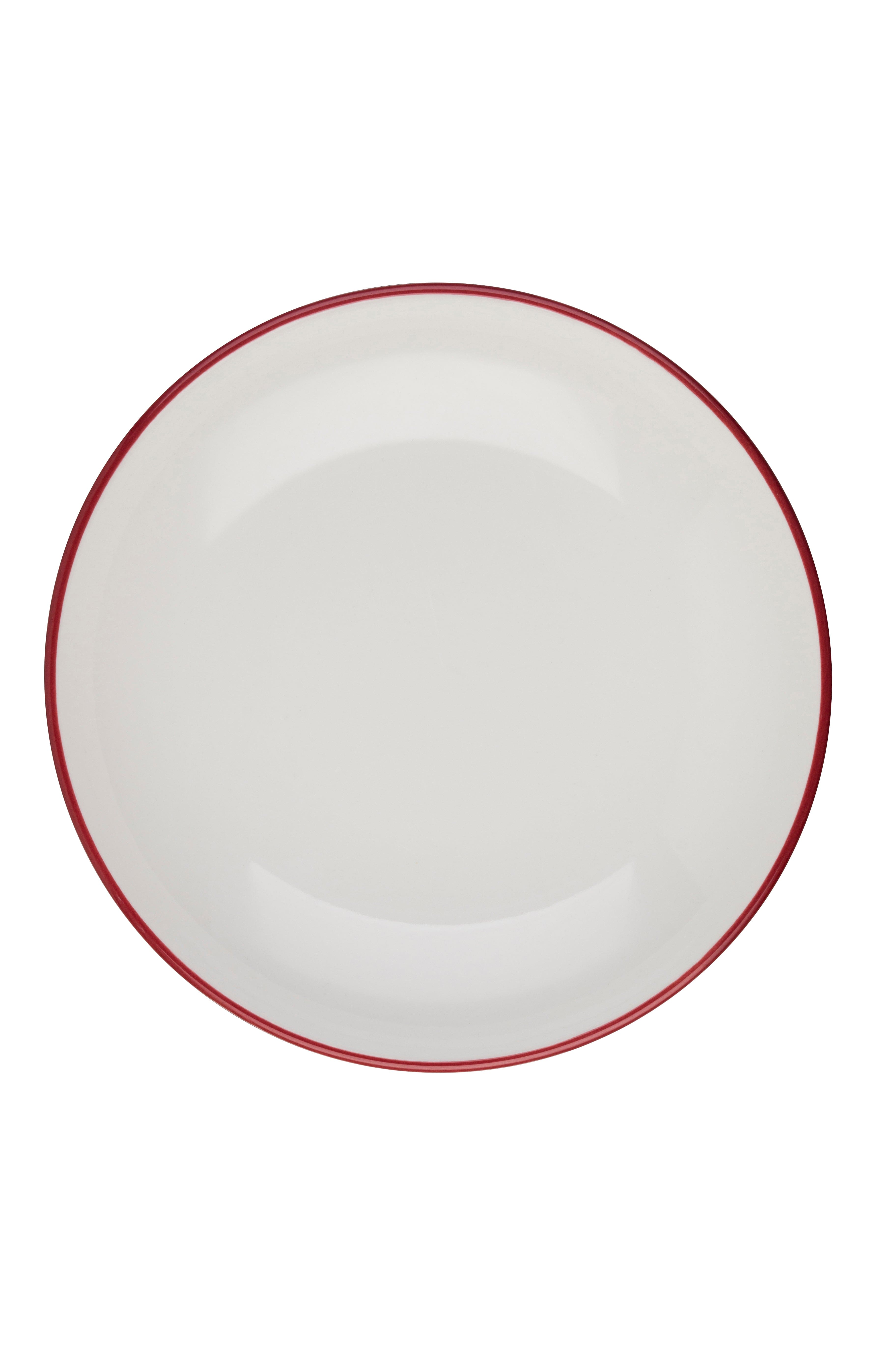 Modest Maroon Porcelain Deep Coupe Plate 9.8"