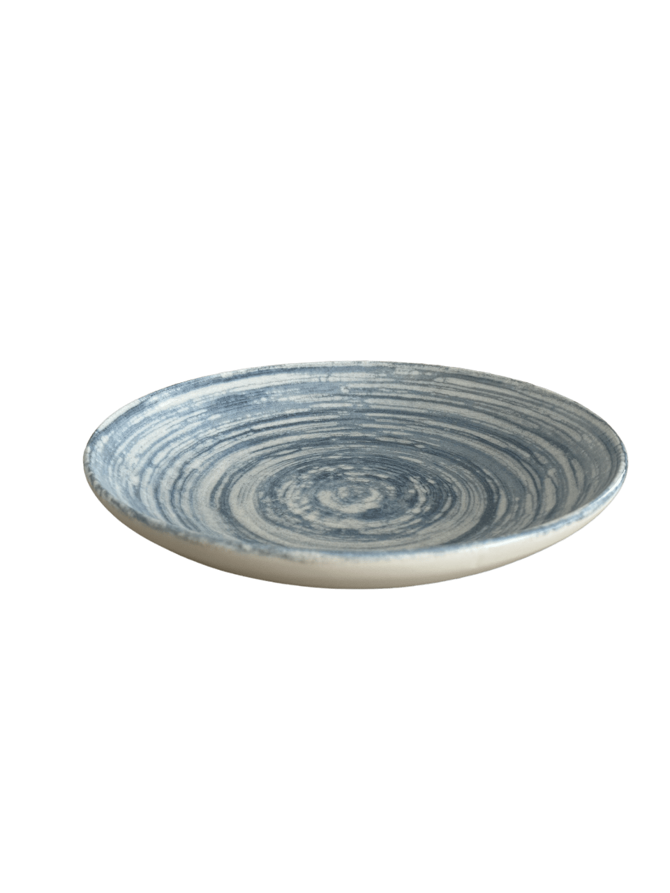 Swirl Blue Vitrified Stoneware Deep Plate 8.3" / 18 oz