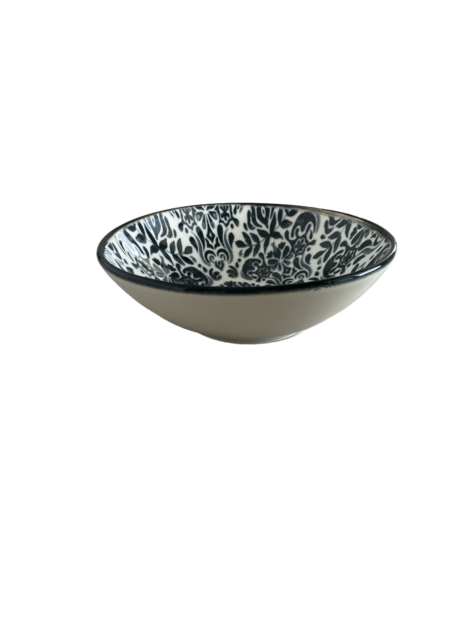 Toledo Black Green Vitrified Stoneware Bowl 6.3" / 11.5 oz