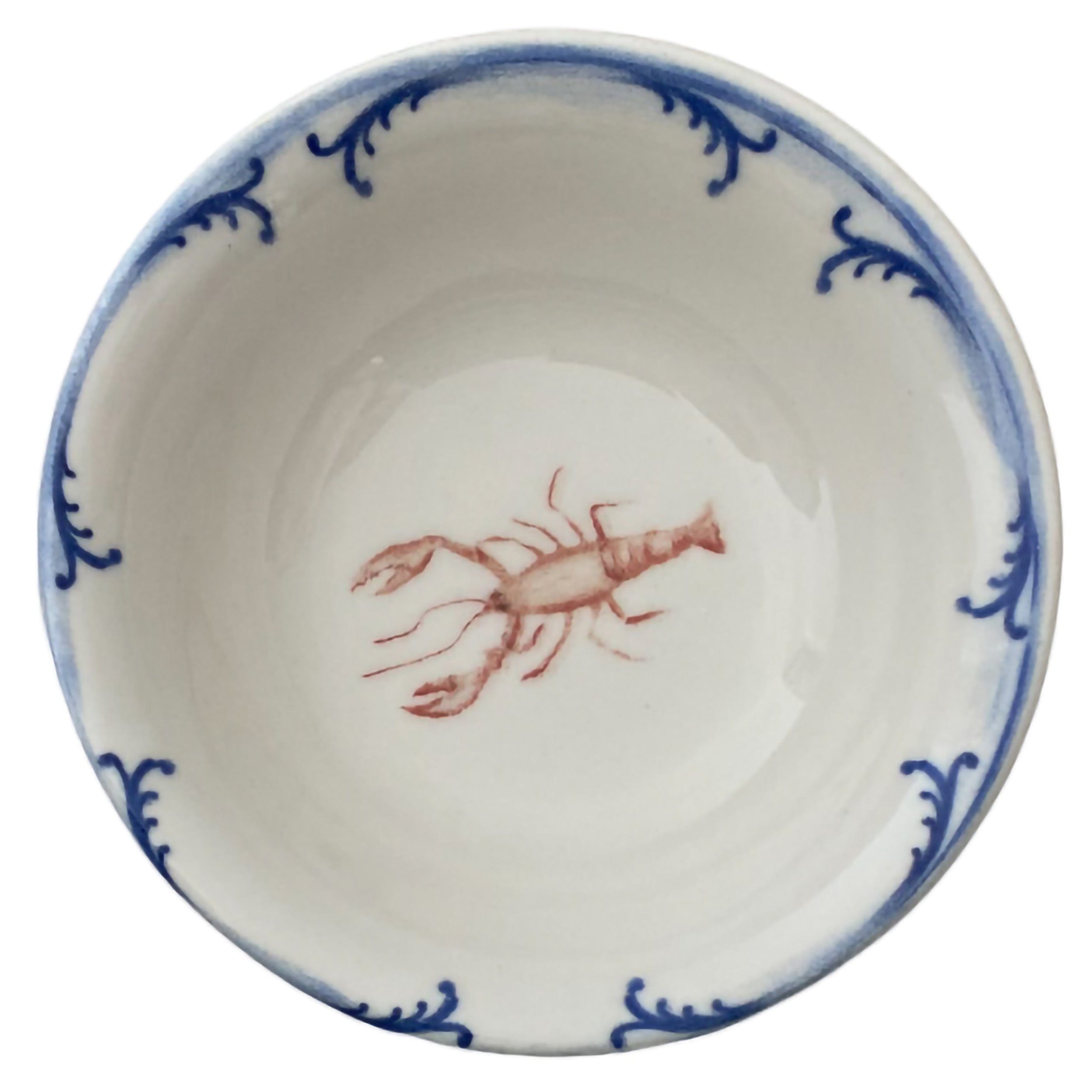 Lobster Blue Vitrified Stoneware Bowl 6.3" / 11.5 oz