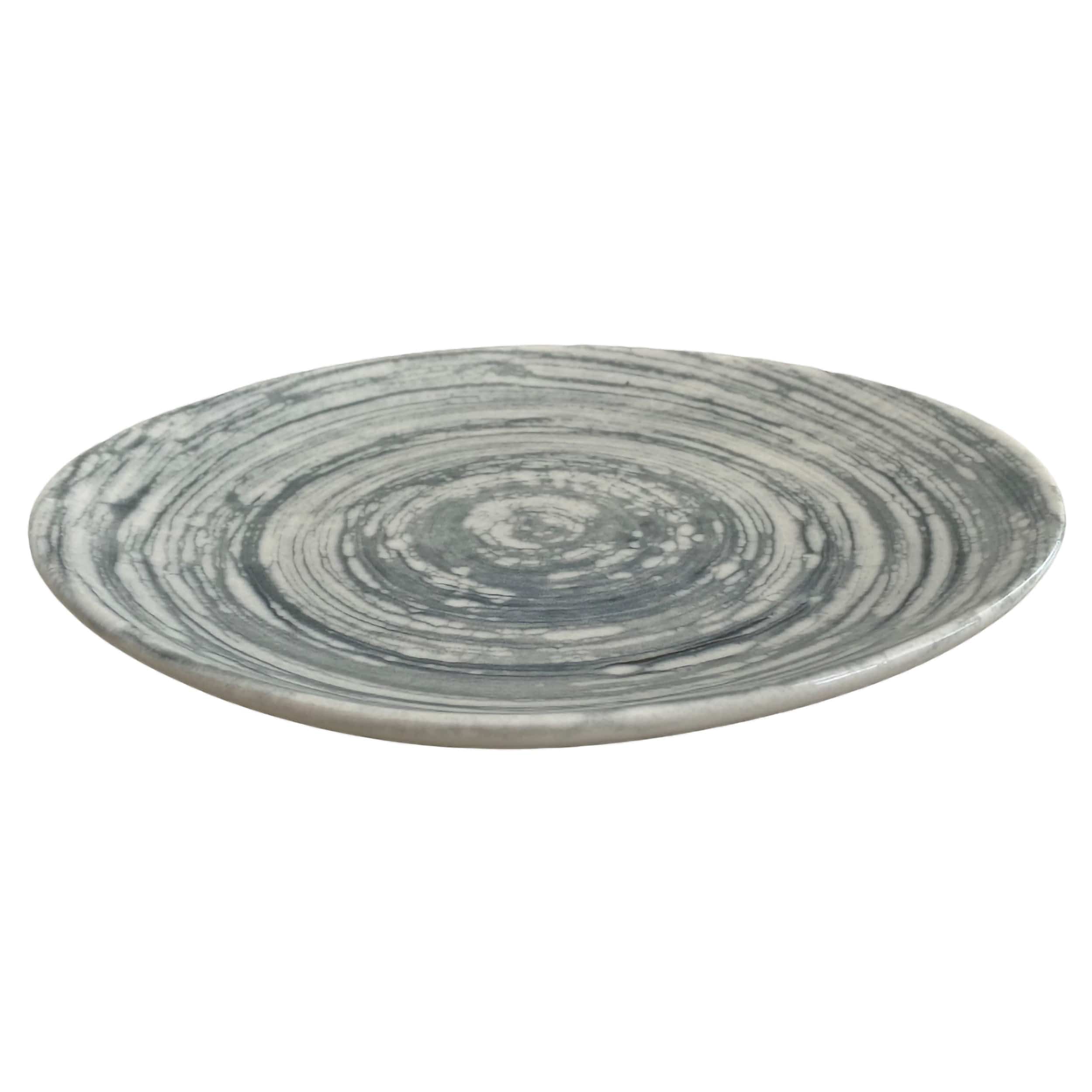 Swirl Grey Vitrified Stoneware Plate Coupe 8.3" x 7.5"