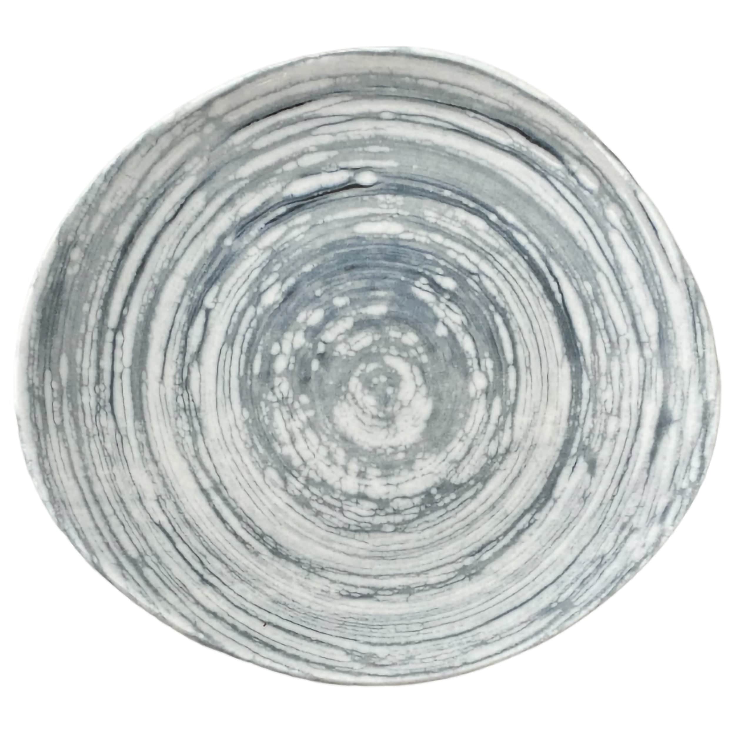 Swirl Grey Vitrified Stoneware Plate Coupe 8.3" x 7.5"