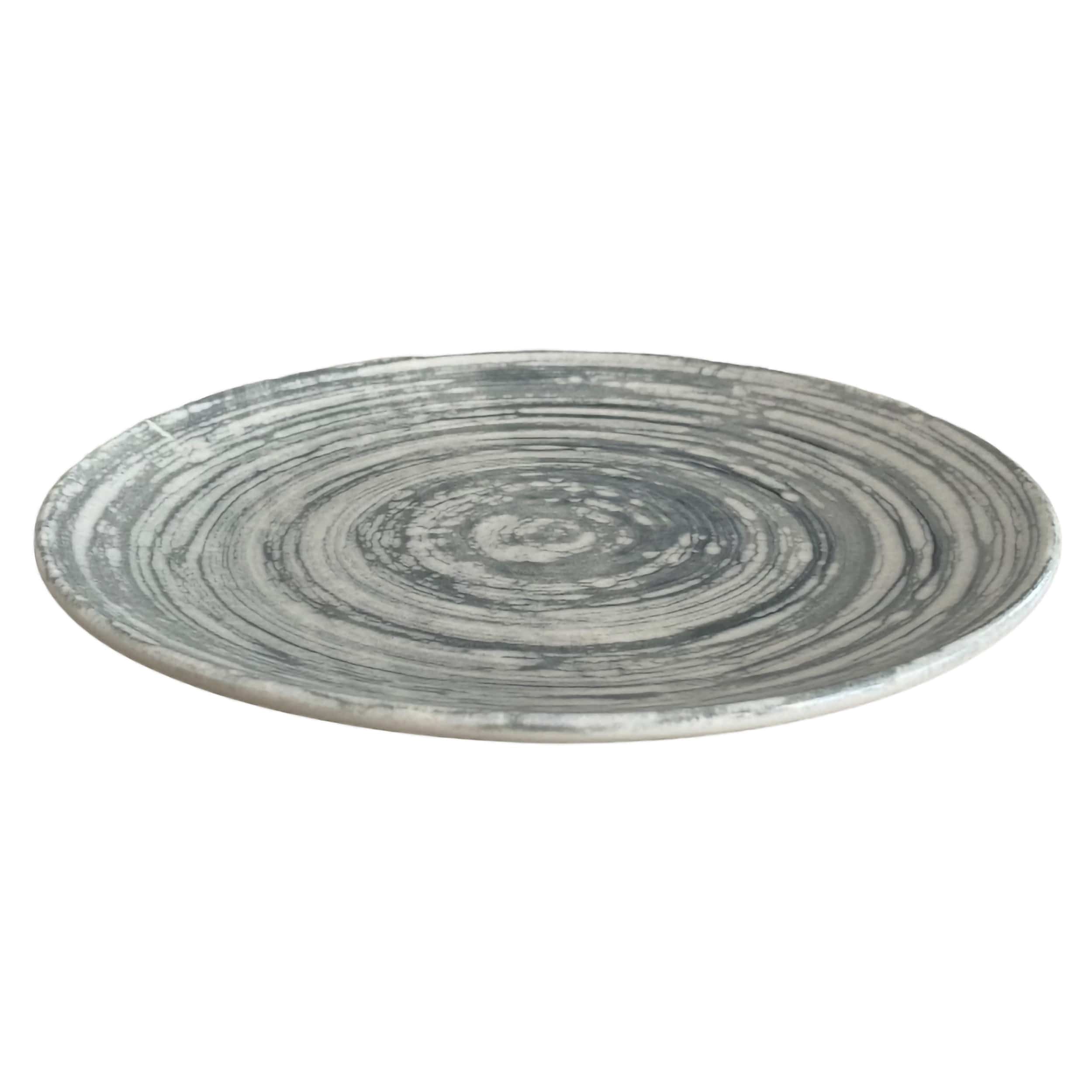 Swirl Grey Vitrified Stoneware Plate Coupe 8.3"