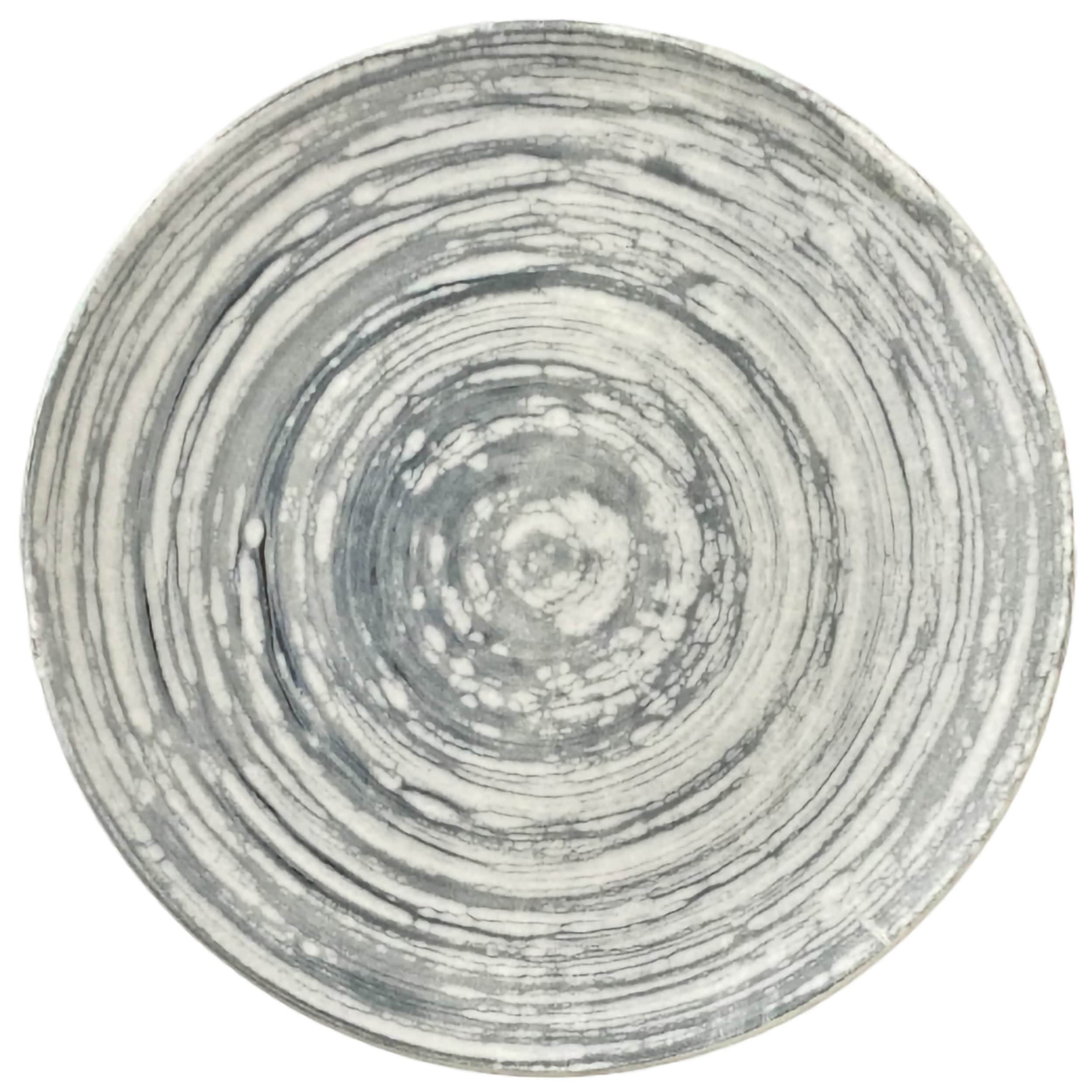 Swirl Grey Vitrified Stoneware Plate Coupe 8.3"