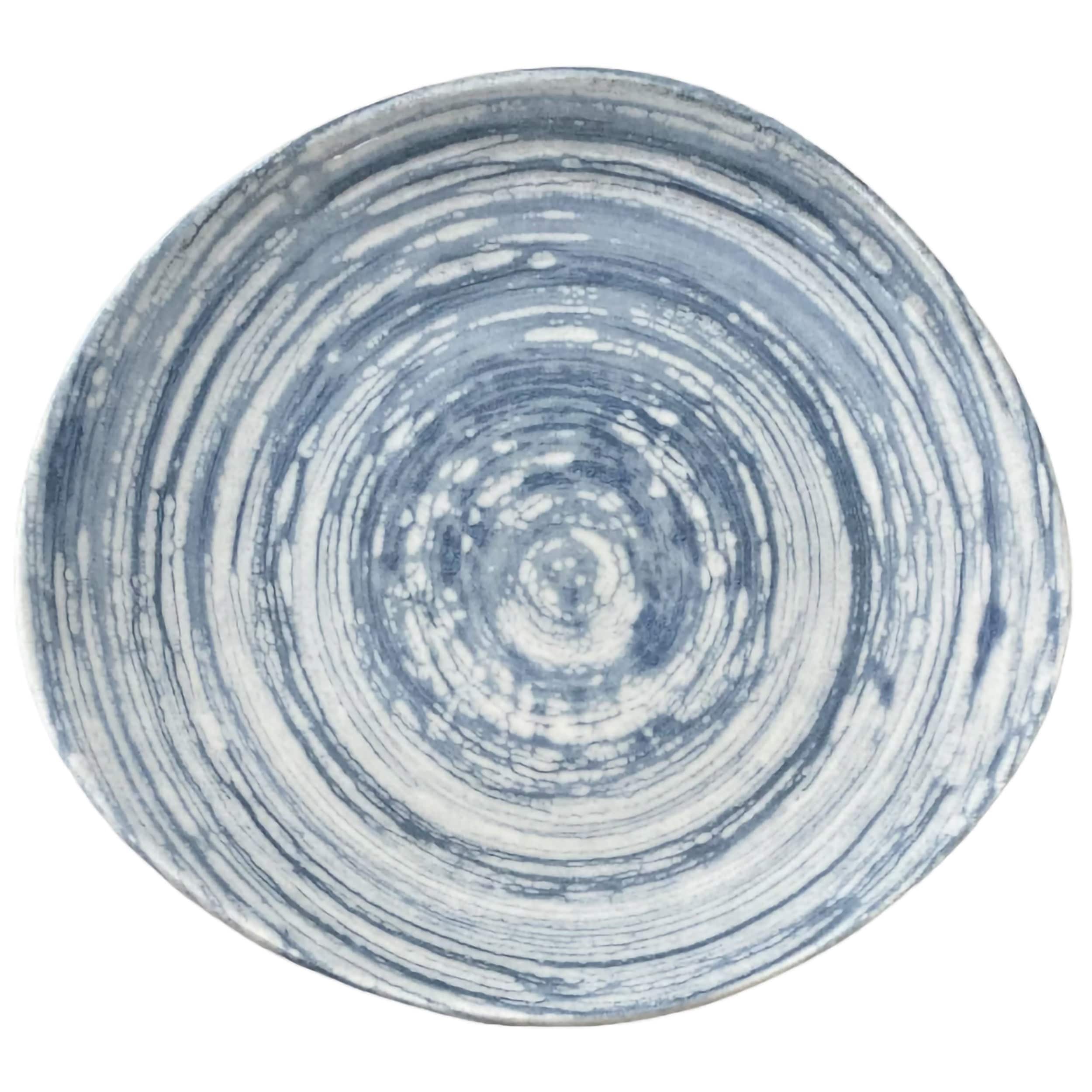 Swirl Blue Vitrified Ceramics Plate Coupe 8.3" x 7.5"