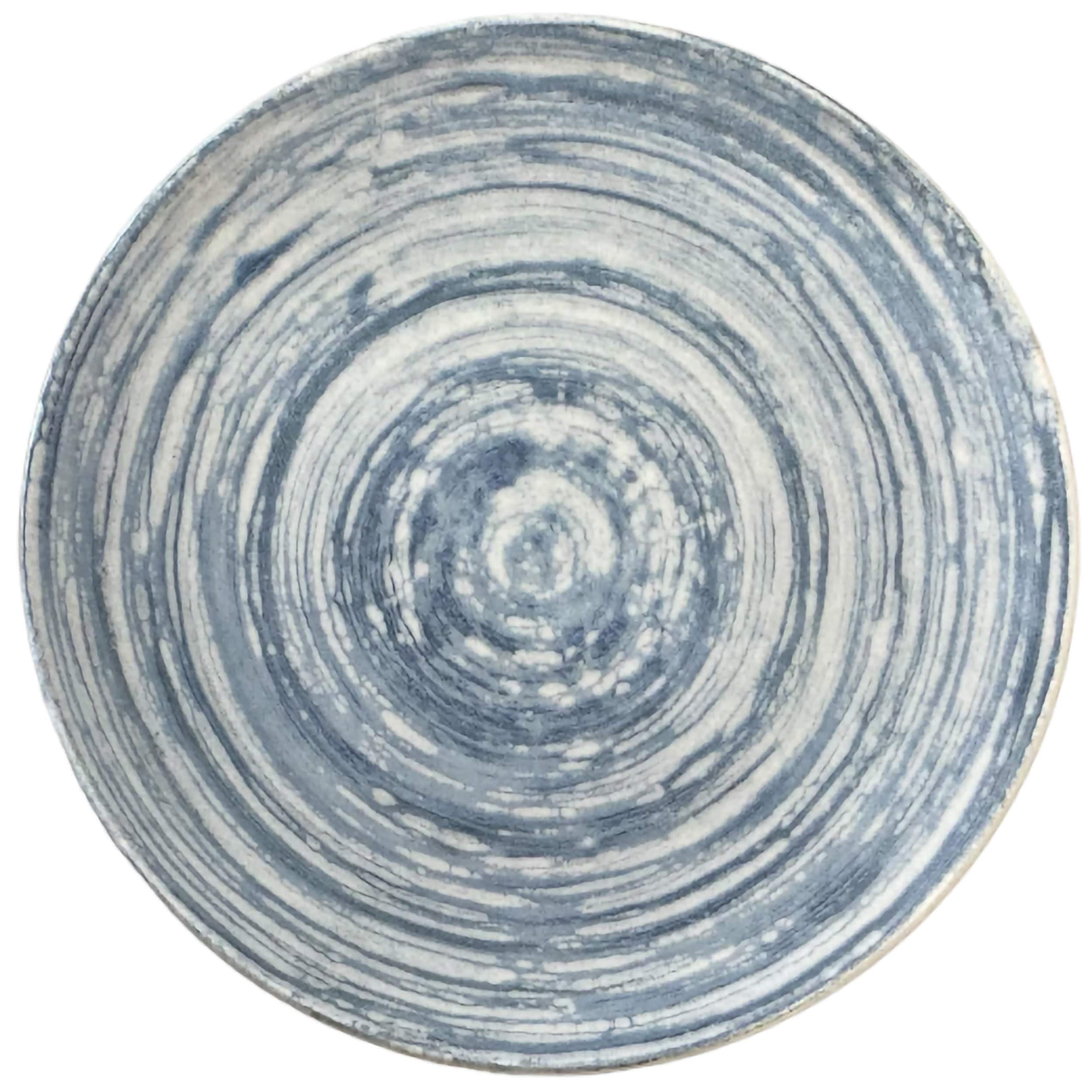 Swirl Blue Vitrified Ceramics Plate Coupe 8.3"