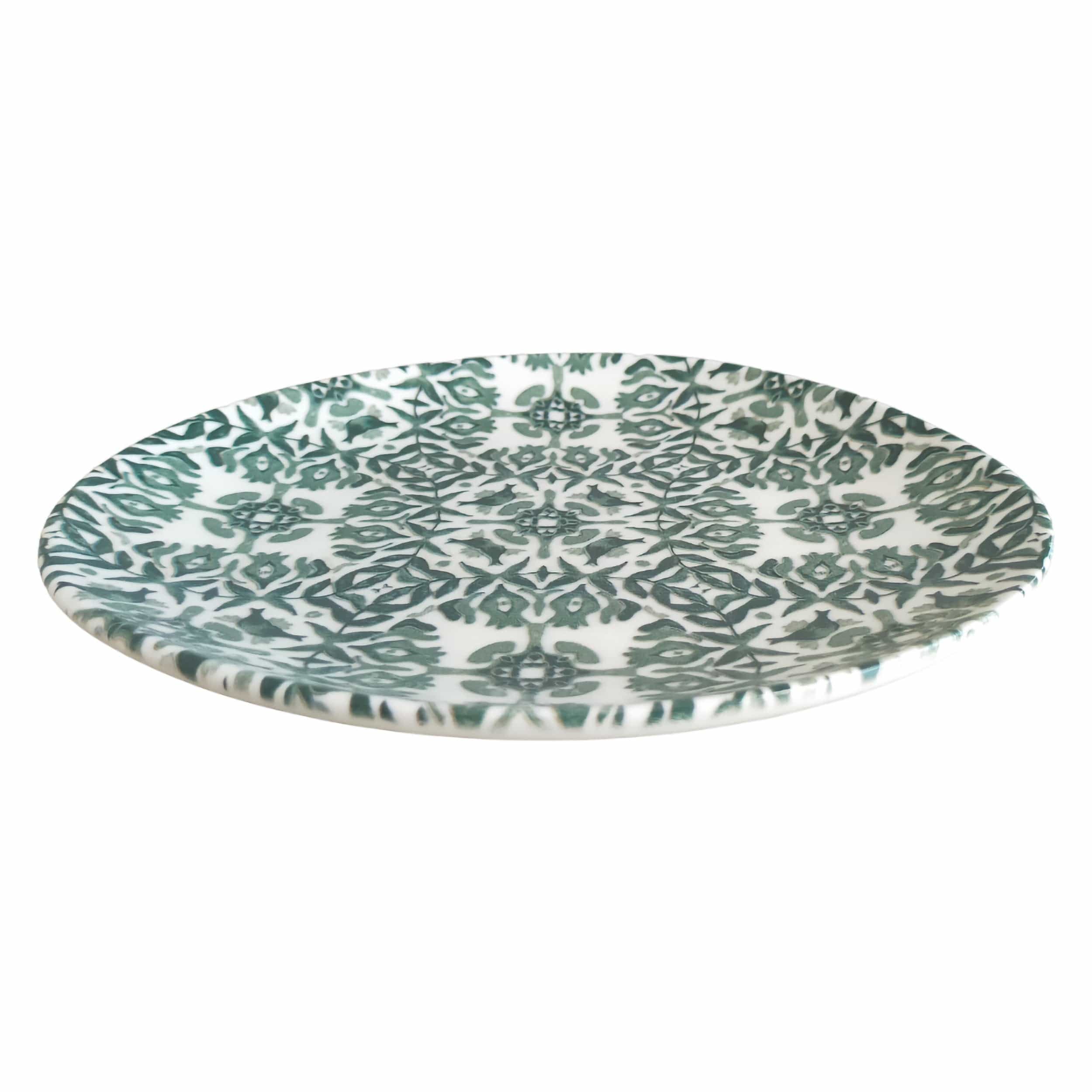 Seville Green Vitrified Stoneware Plate Coupe 10.6" x 9.6"