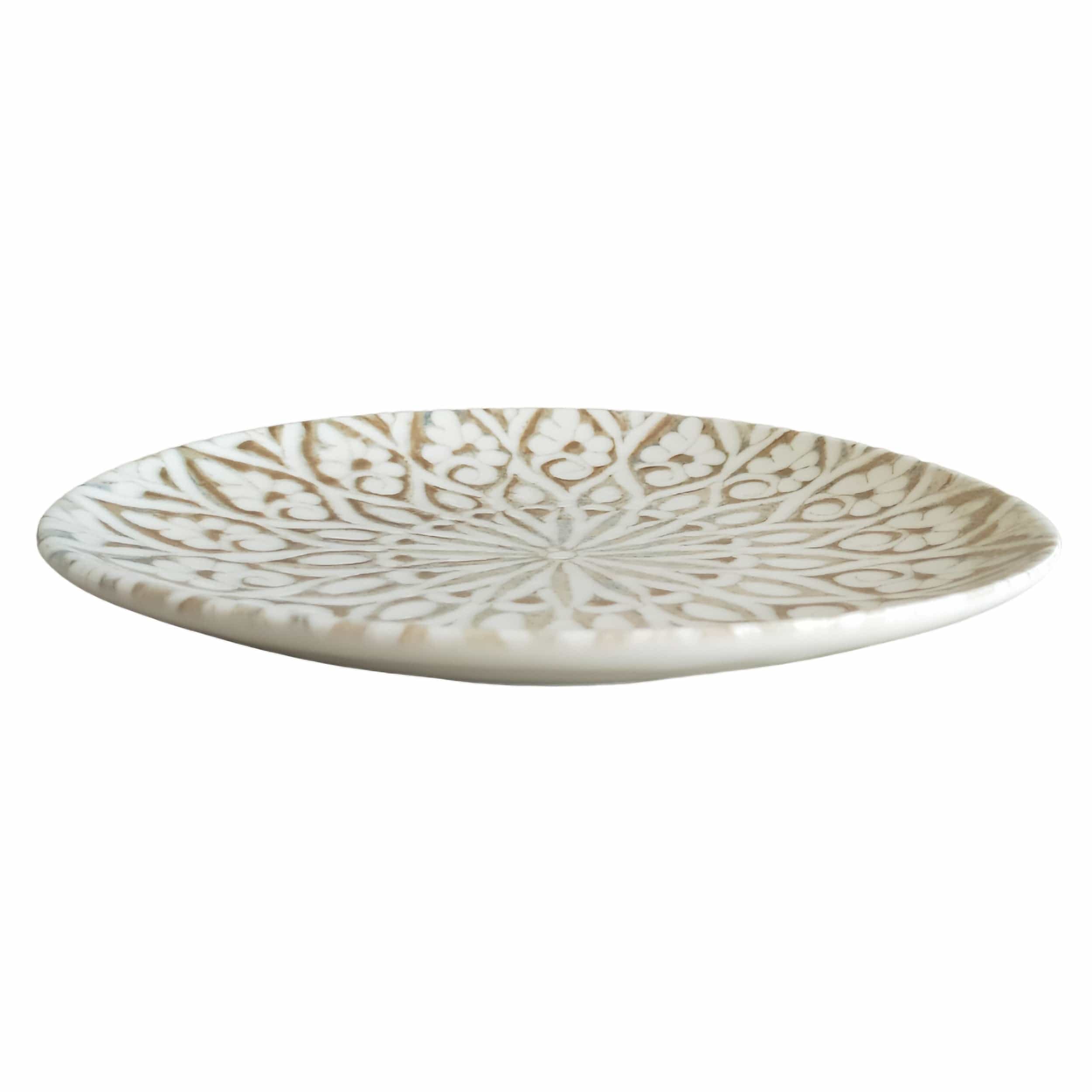 Granada Sand Vitrified Stoneware Plate Coupe 10.6" x 9.6"