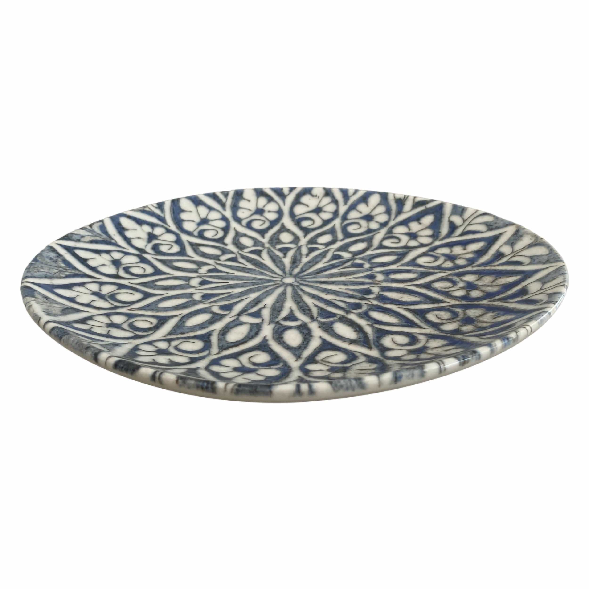 Granada Blue Vitrified Stoneware Plate Coupe 8.3" x 7.5"