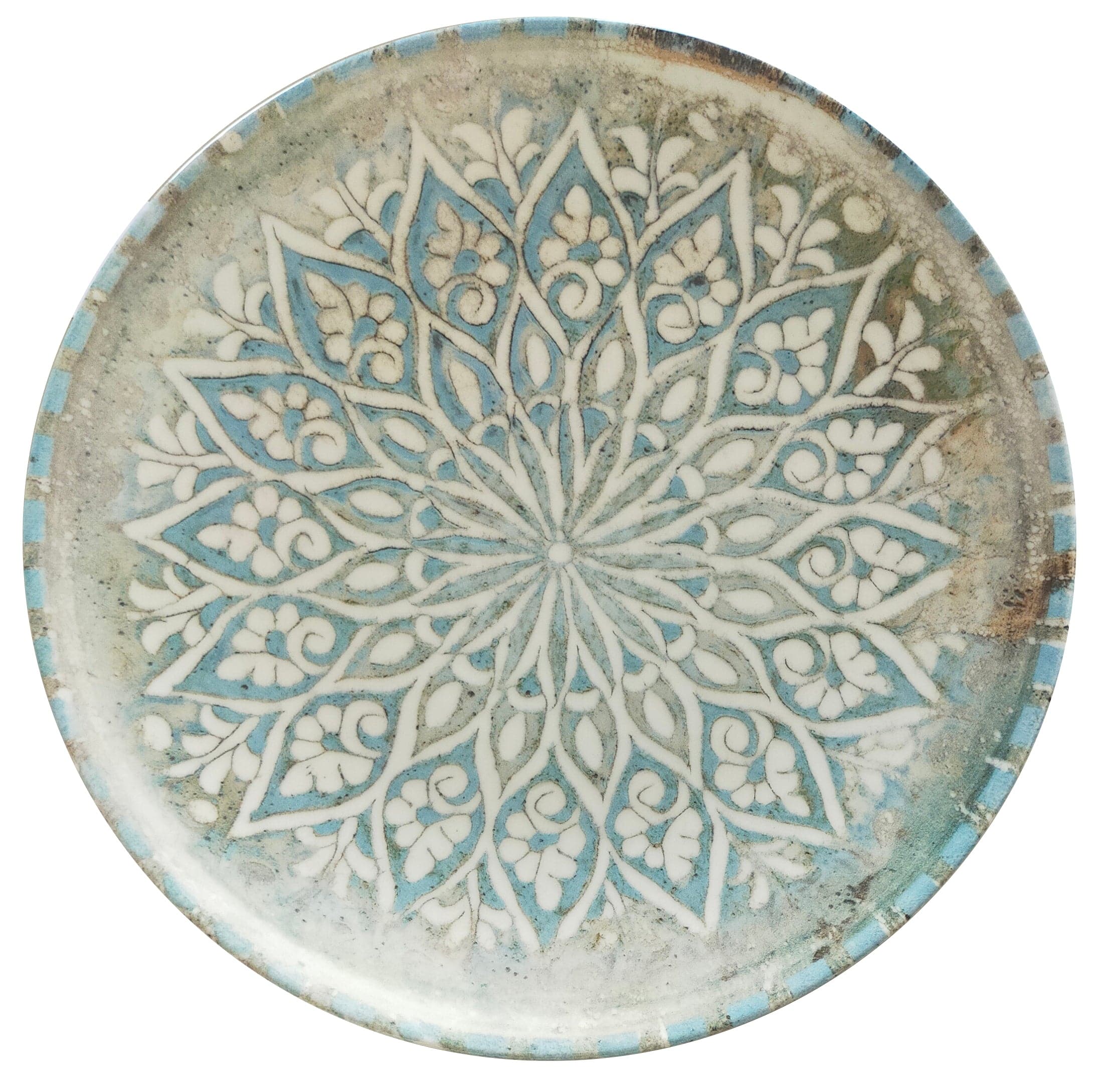 Granada Turquoise Vitrified Ceramics Plate Coupe 10.3"