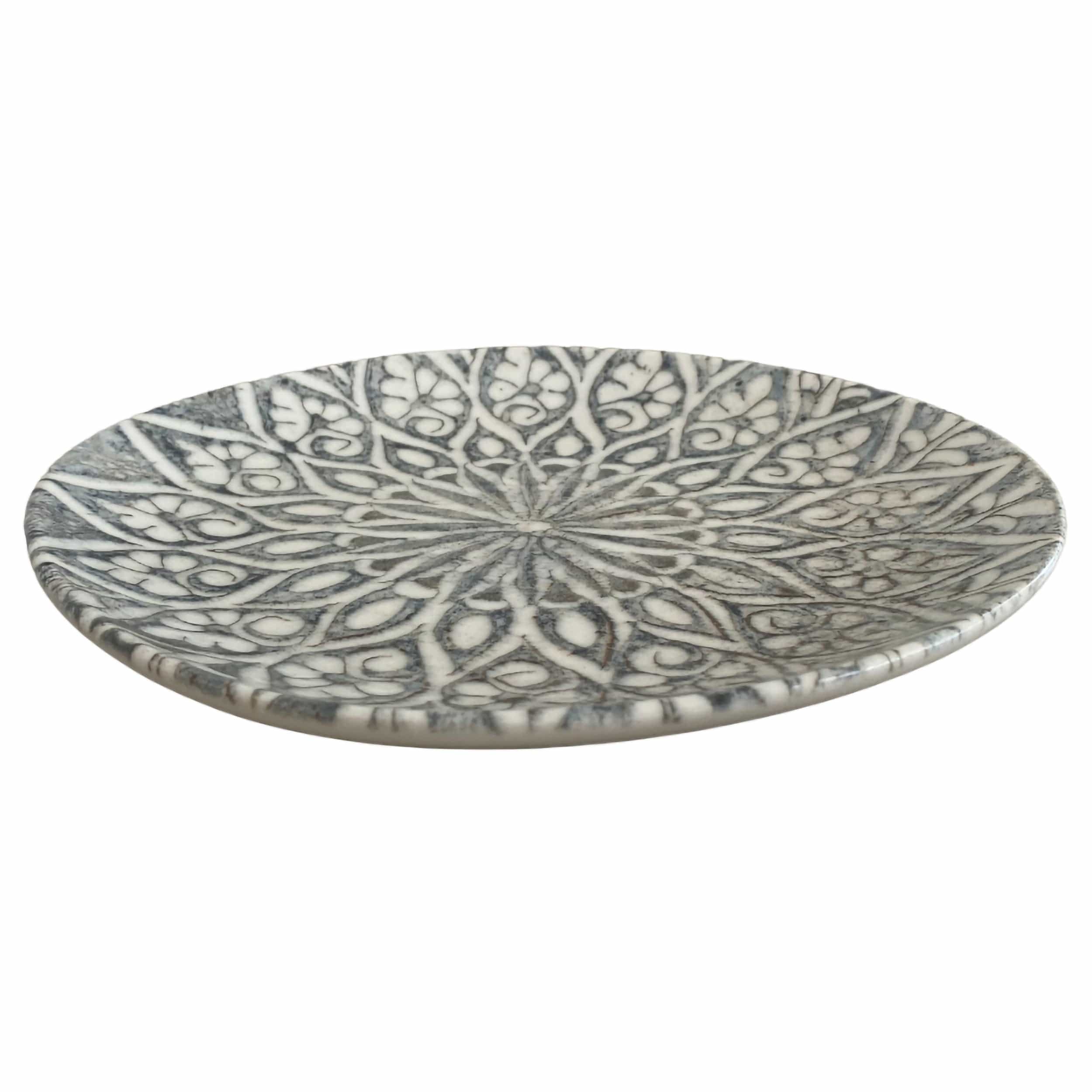 Granada Grey Vitrified Ceramics Plate Coupe 8.3" x 7.5"