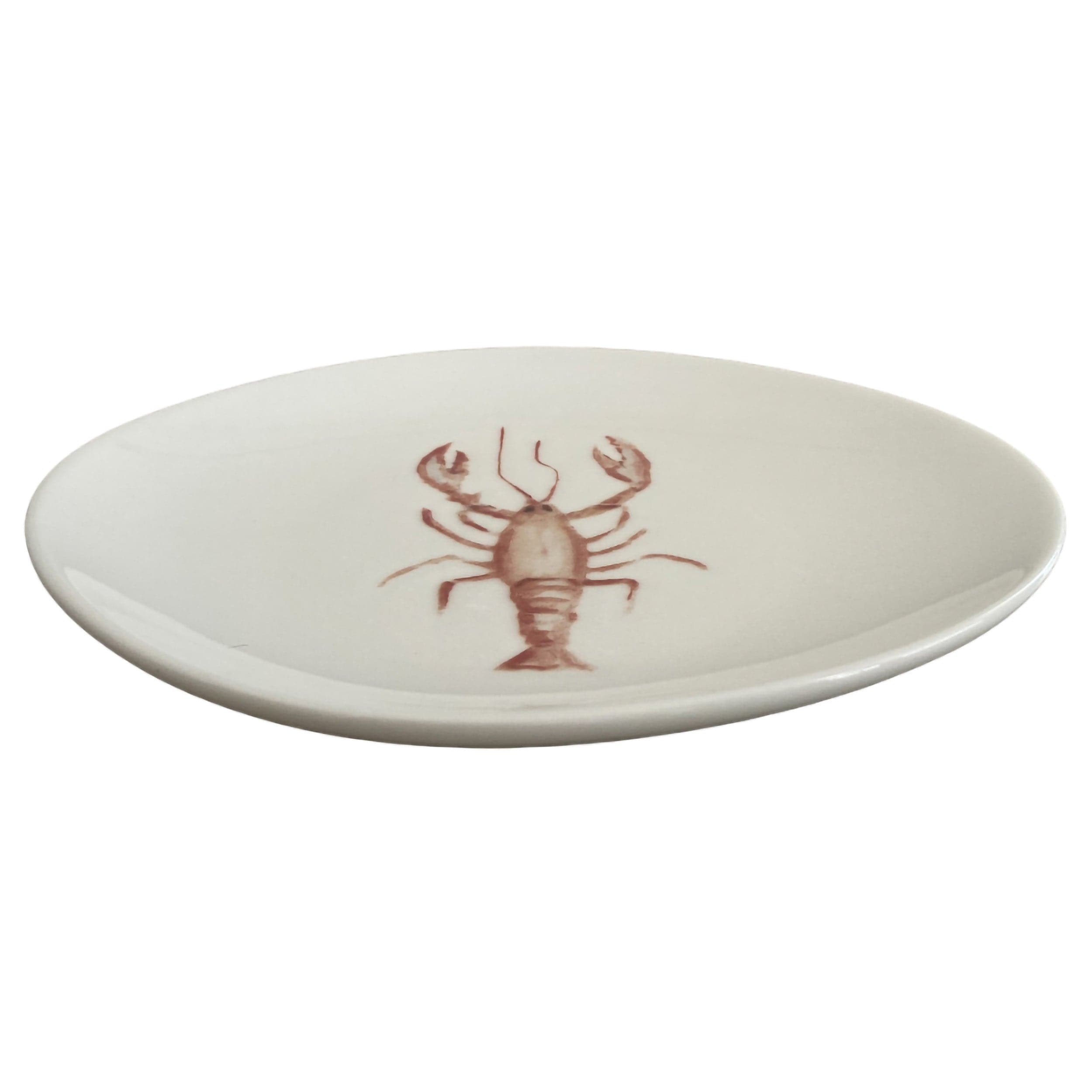 Lobster Blue Vitrified Stoneware Plate Coupe 8.3" x 7.5"