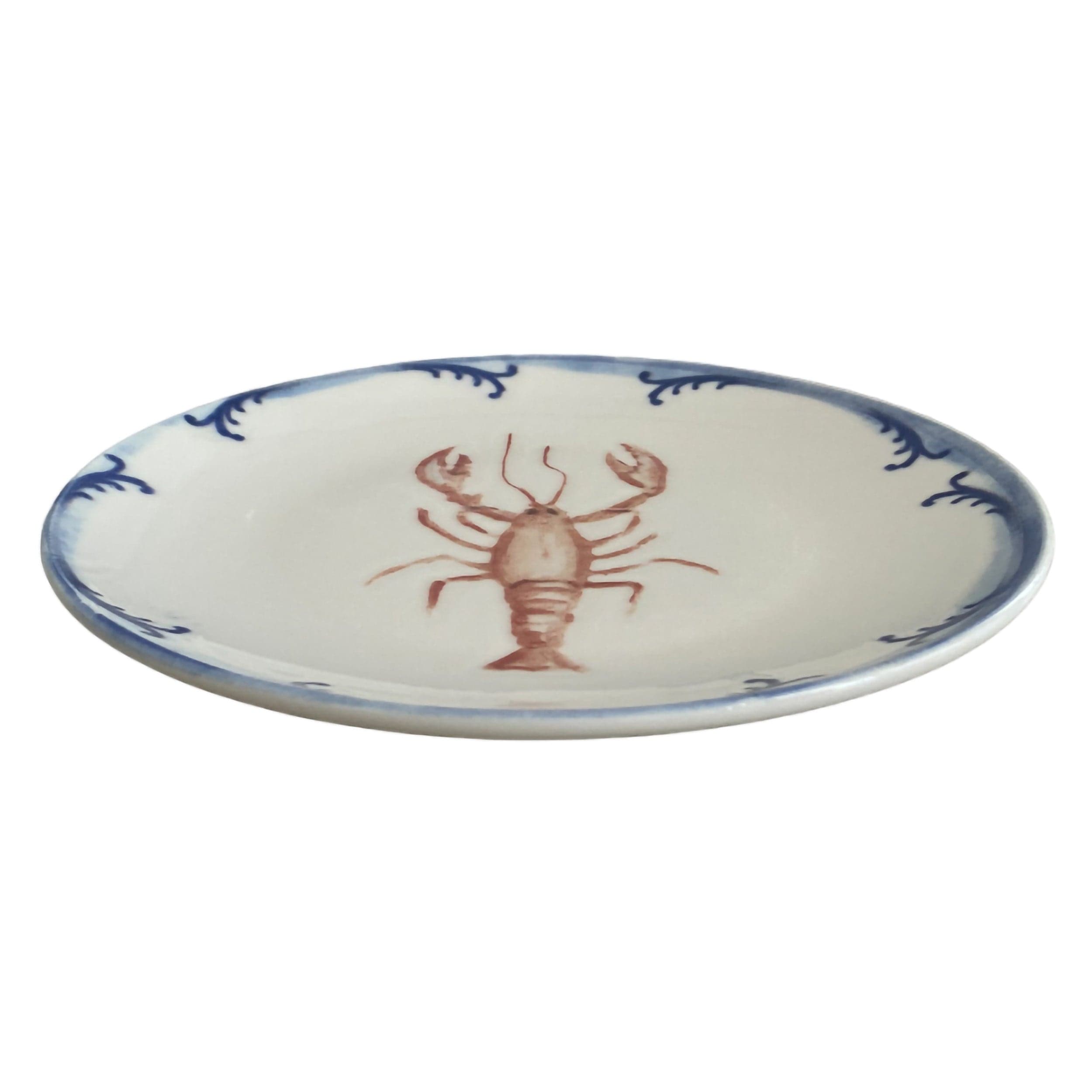 Lobster Blue Vitrified Stoneware Plate Coupe 8.3"