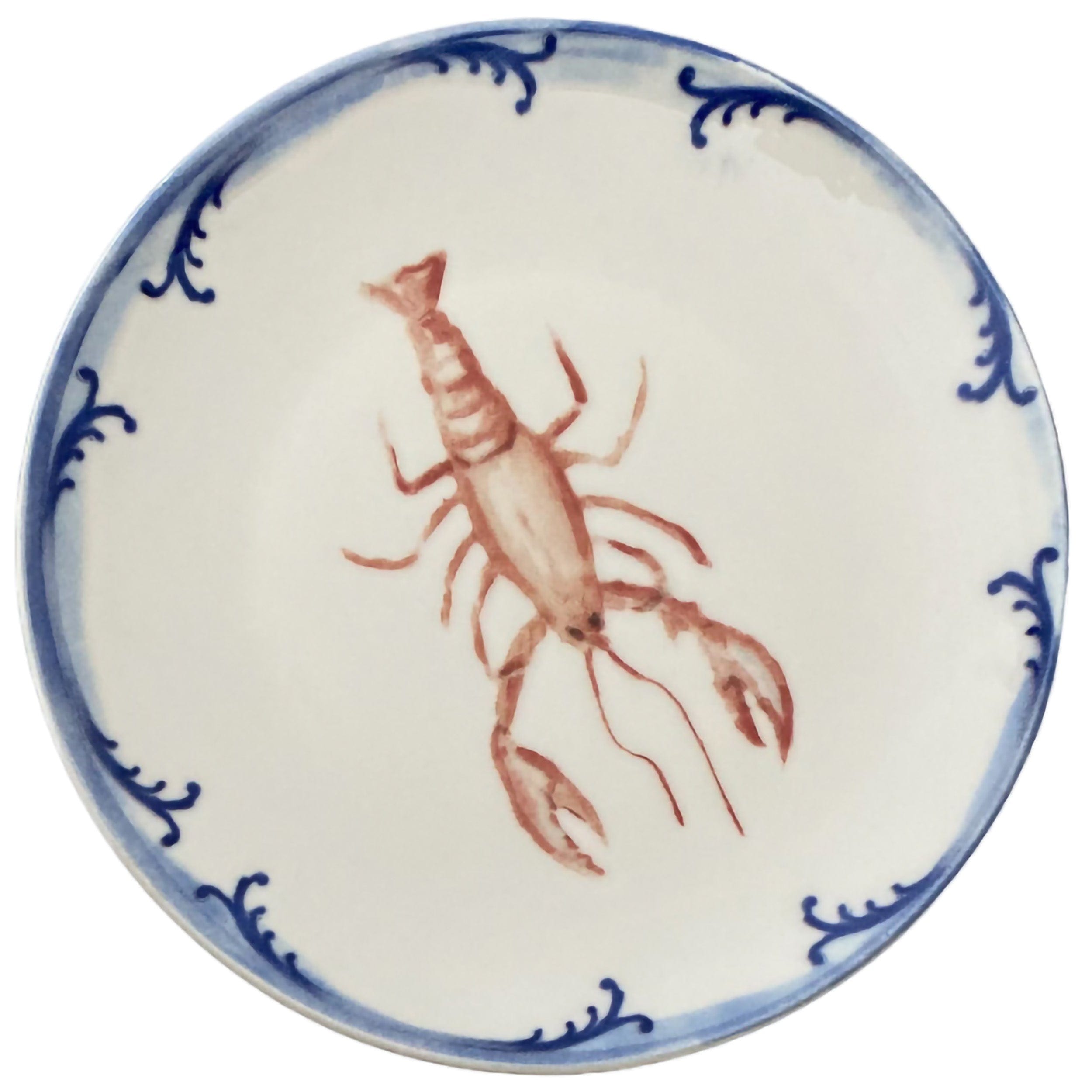 Lobster Blue Vitrified Ceramics Plate Coupe 8.3"