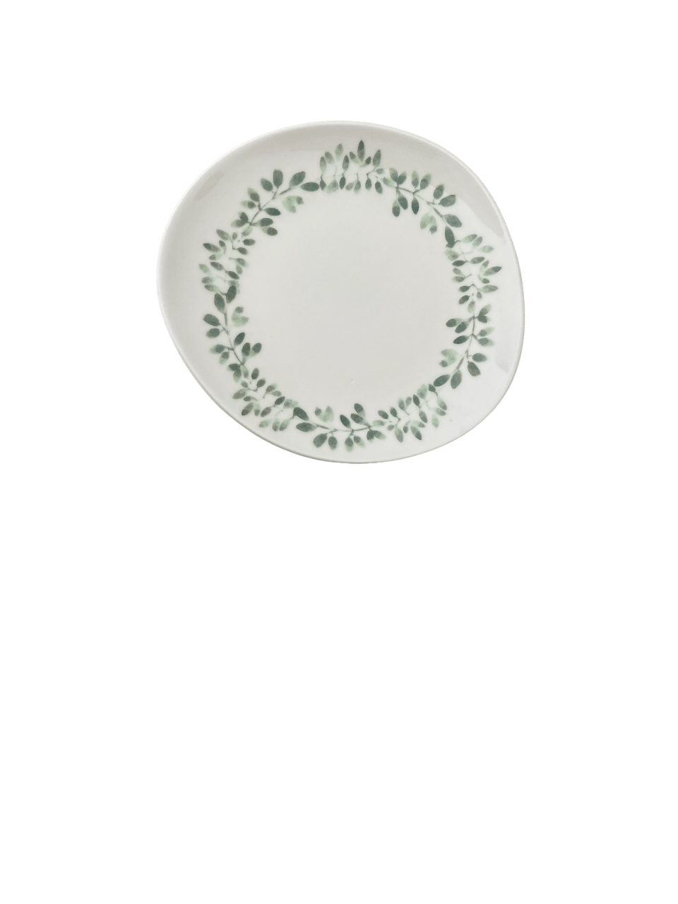 Garden Green Vitrified Stoneware Plate Coupe 10.6" x 9.6"