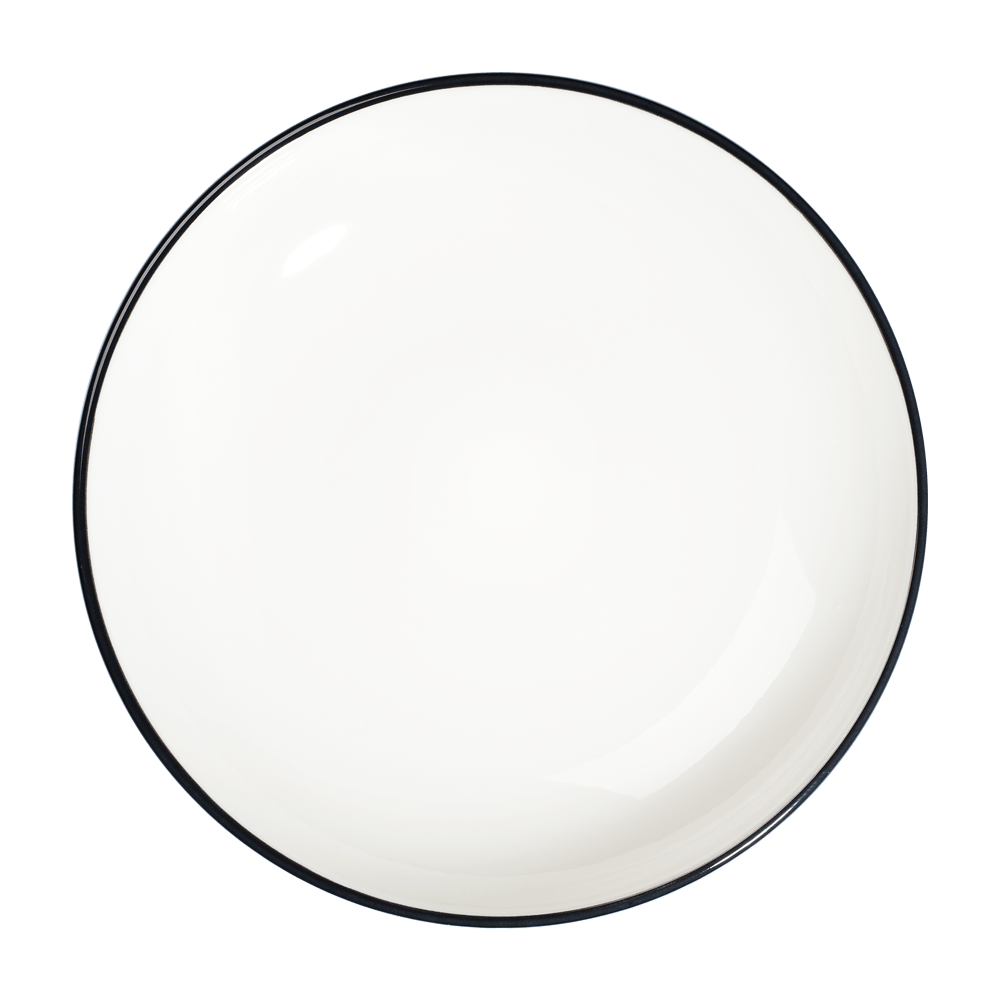 Modest Black Porcelain Deep Plate 11.8" / 65 oz