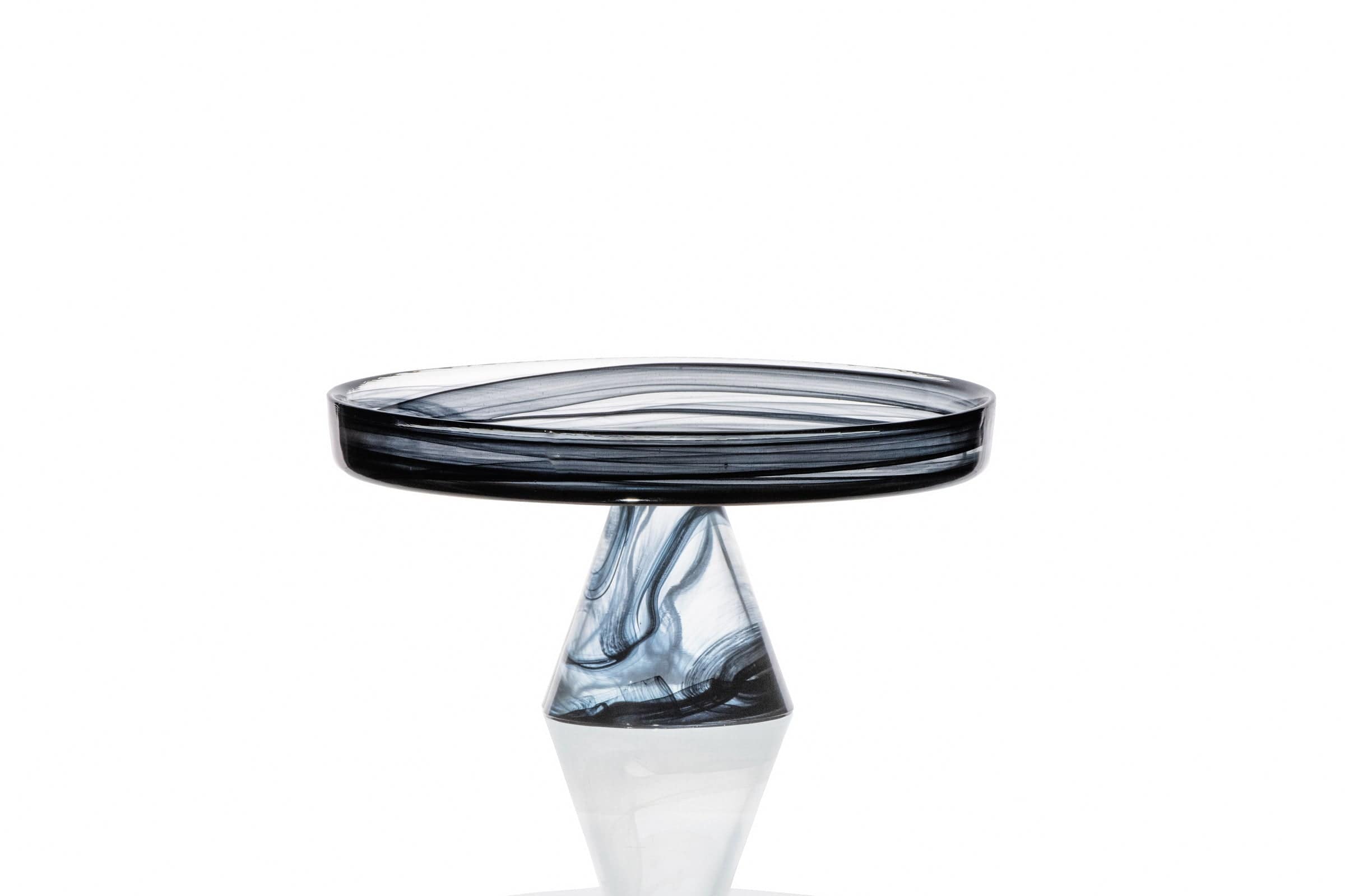 Asos Black Glass Plate Stand 8.3" x 8.3" x 3.9"