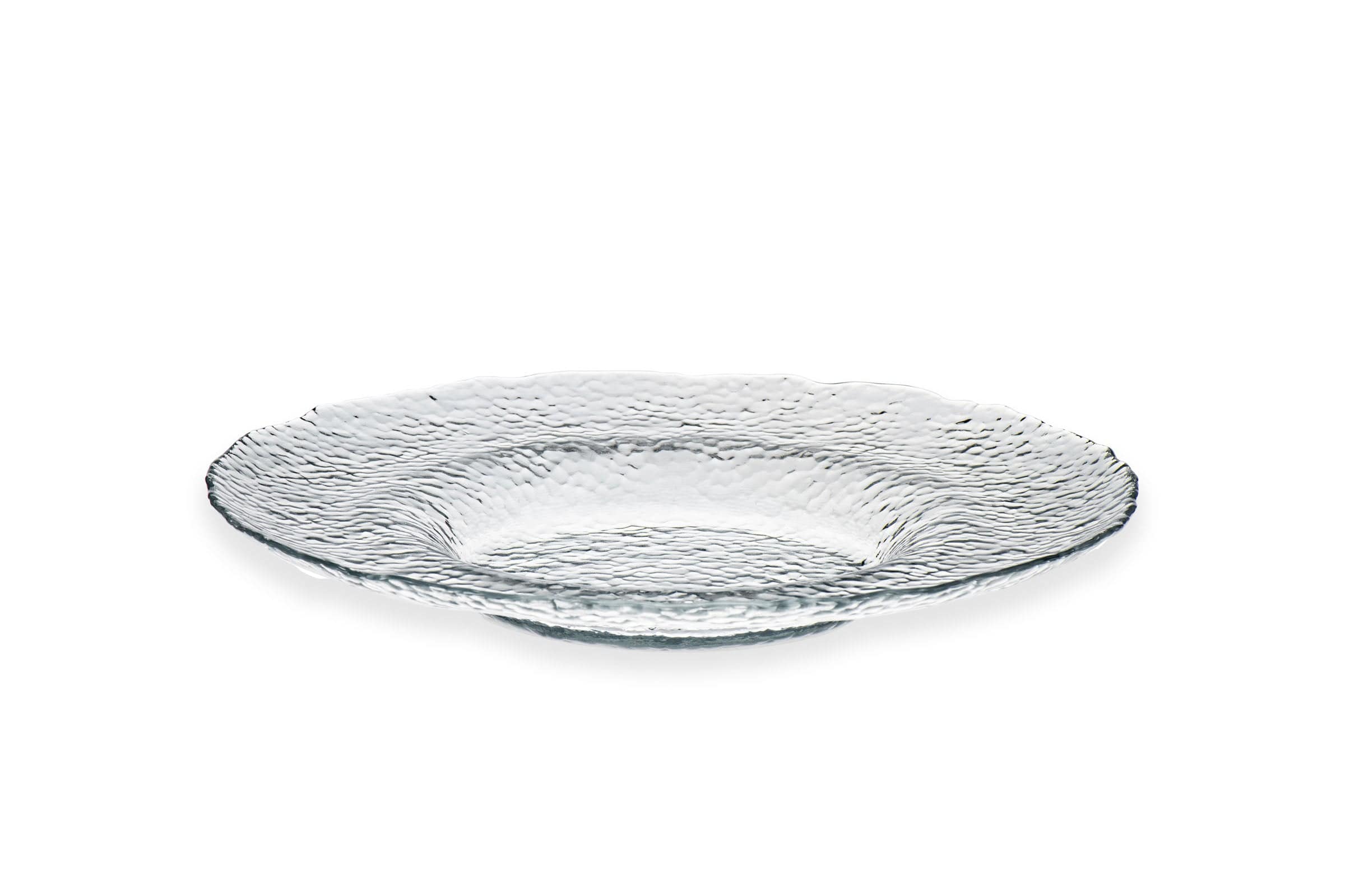 Hammered Clear Glass Plate 8.3"